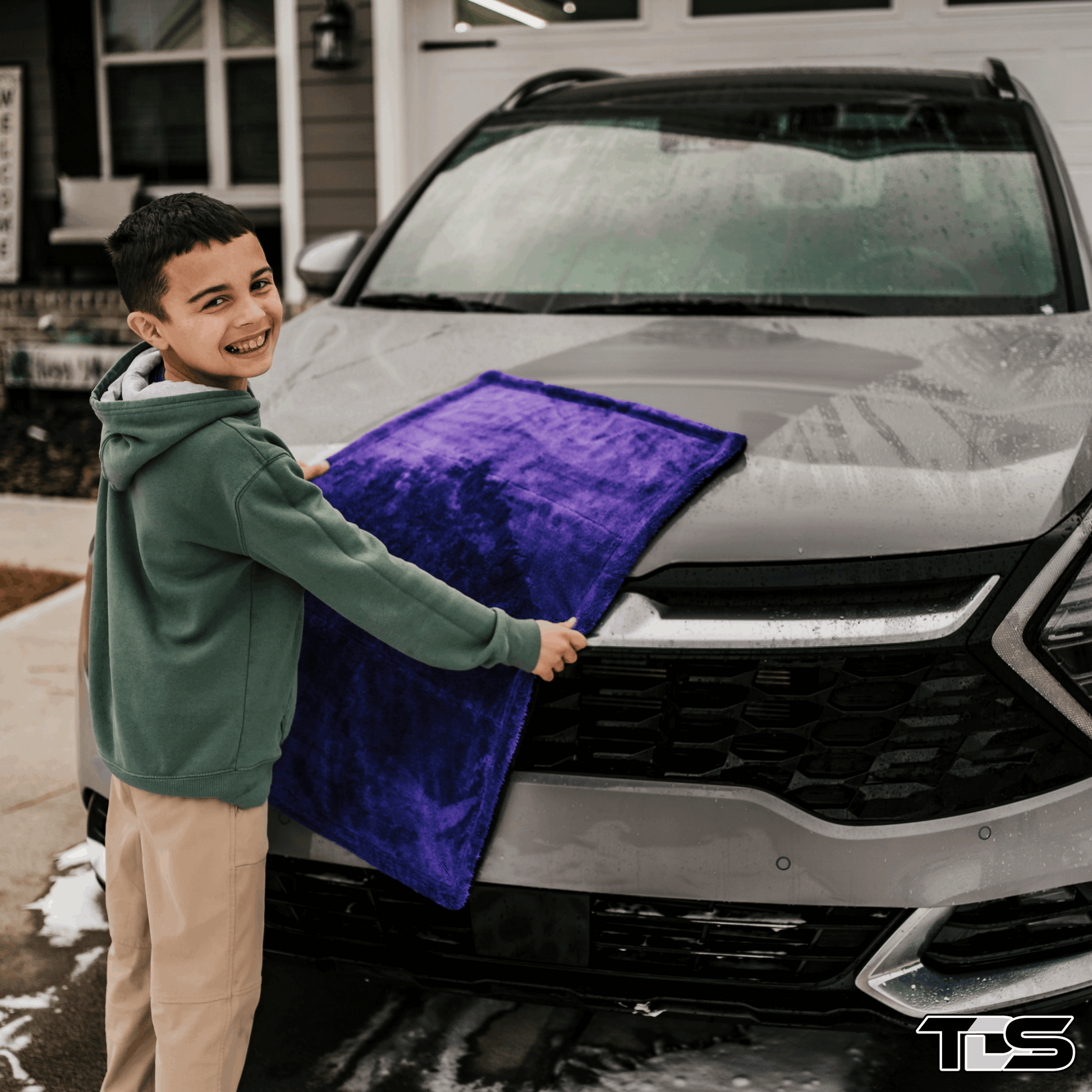 That Detail Shop Microfiber Towel Purple Mock Up Image. The Best Detailing Towel for Auto Detailing. 