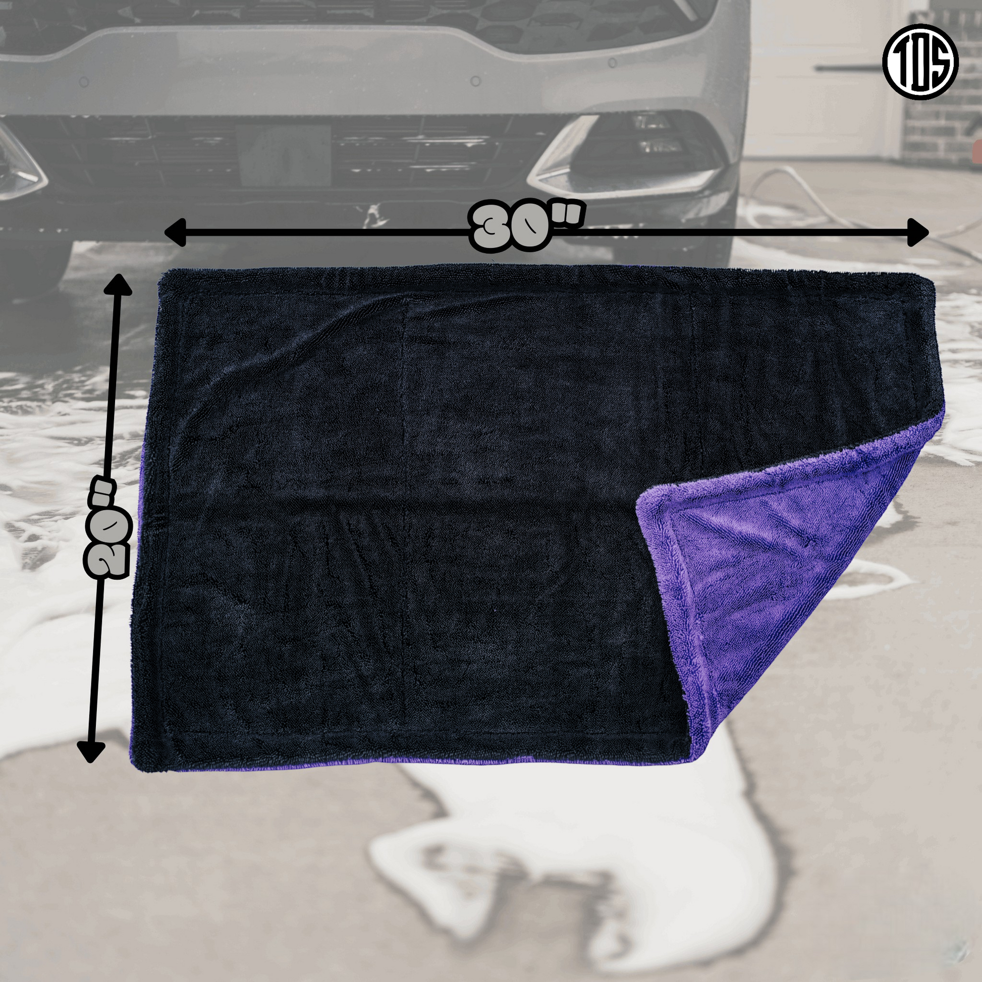 That Detail Shop Microfiber Towel Purple Mock Up Image. The Best Detailing Towel for Auto Detailing.