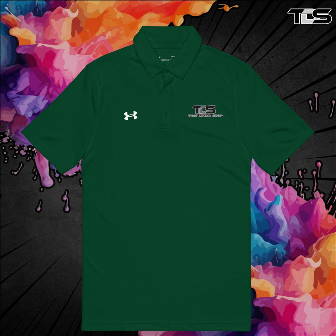Forest Green That Detail Shop Performance Polo. The Best Polo for Detailing Cars. 