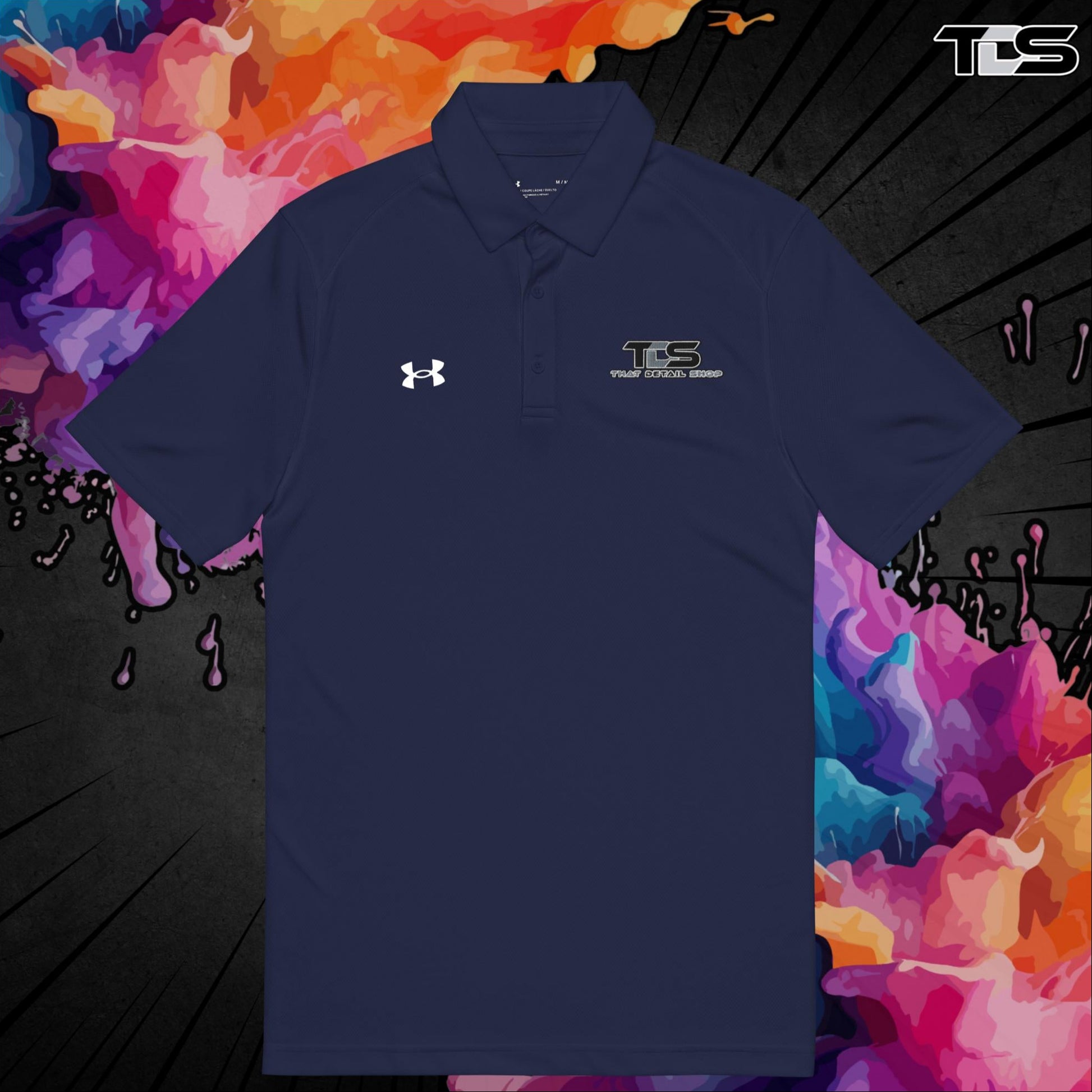 Navy That Detail Shop Under Armour Performance Polo. The Best Polo for Detailing Cars.