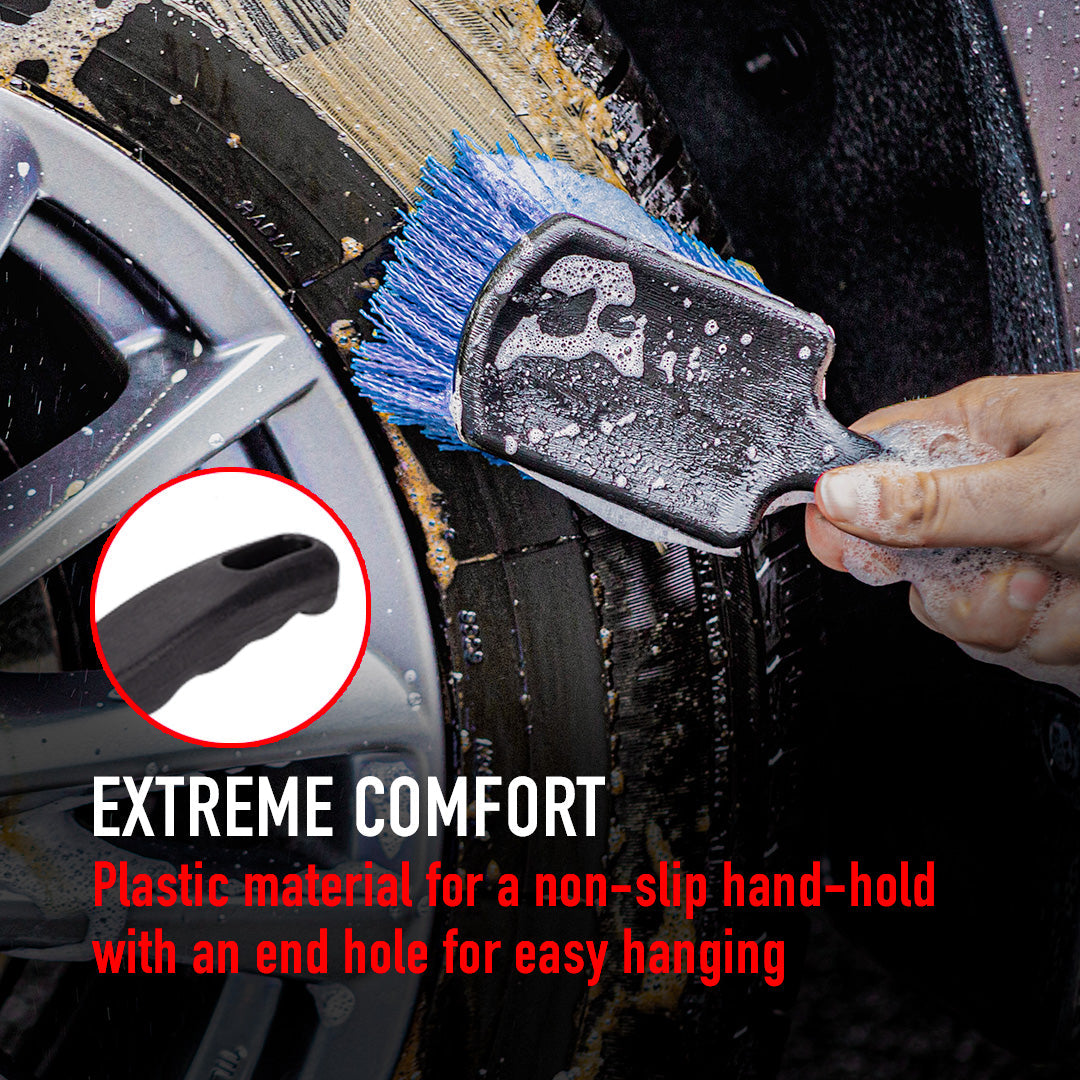 Best Tire Brush - A Deep Cleaning Tire Brush, Multi-functional The best tire brush features a durable black handle with highly dense stiff bristles ideal for