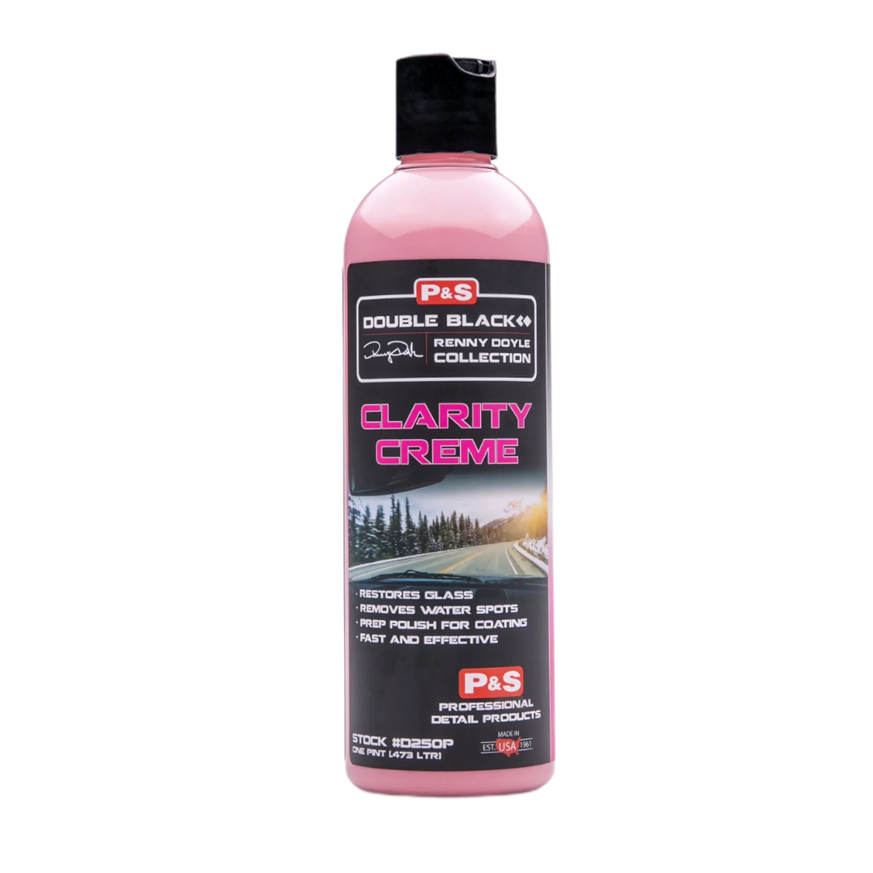 P&S Detailing Products P&S CLARITY CREME GLASS POLISH PINT in use - professional detailing application
