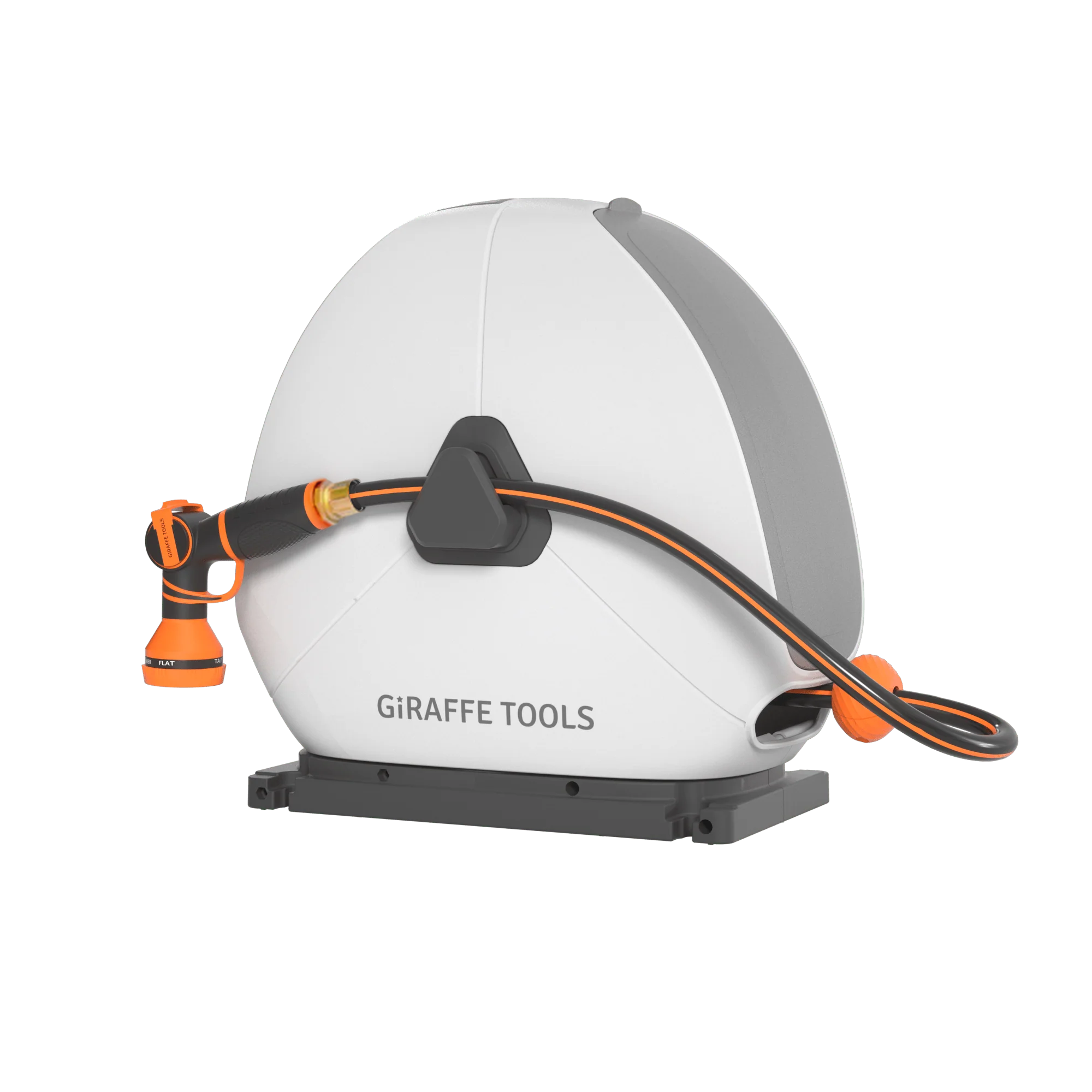Enjoy no-drill, auto-rewind watering with the Giraffe Tools Ground-Mounted Retractable Hose Reel. Perfect for lawns, patios, and concrete—tidy, durable, and