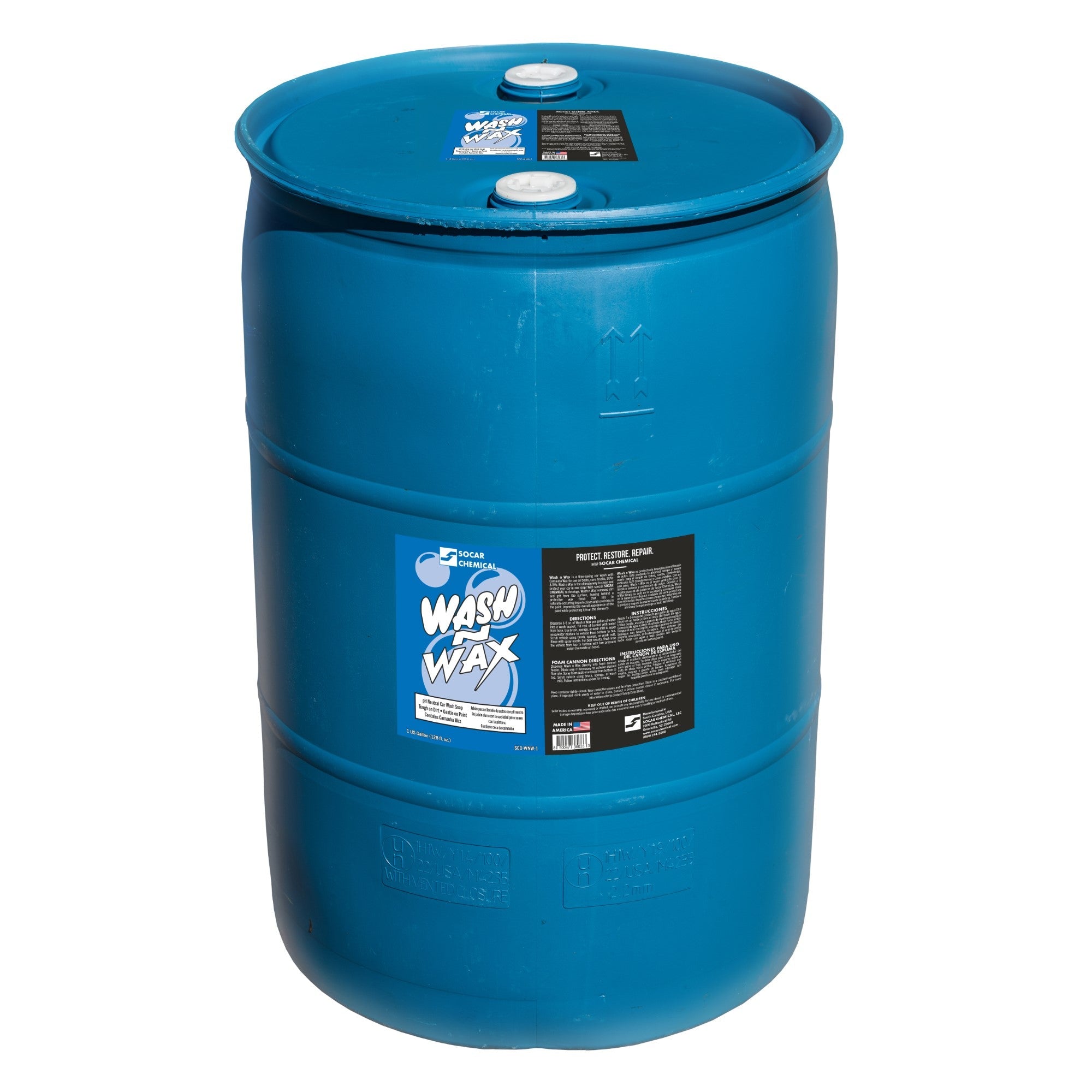 Wash n Wax is a neutral pH detergent with emulsifiers that provide excellent cleaning and rinse ability. Contains Carnauba Wax to repair normally occurring