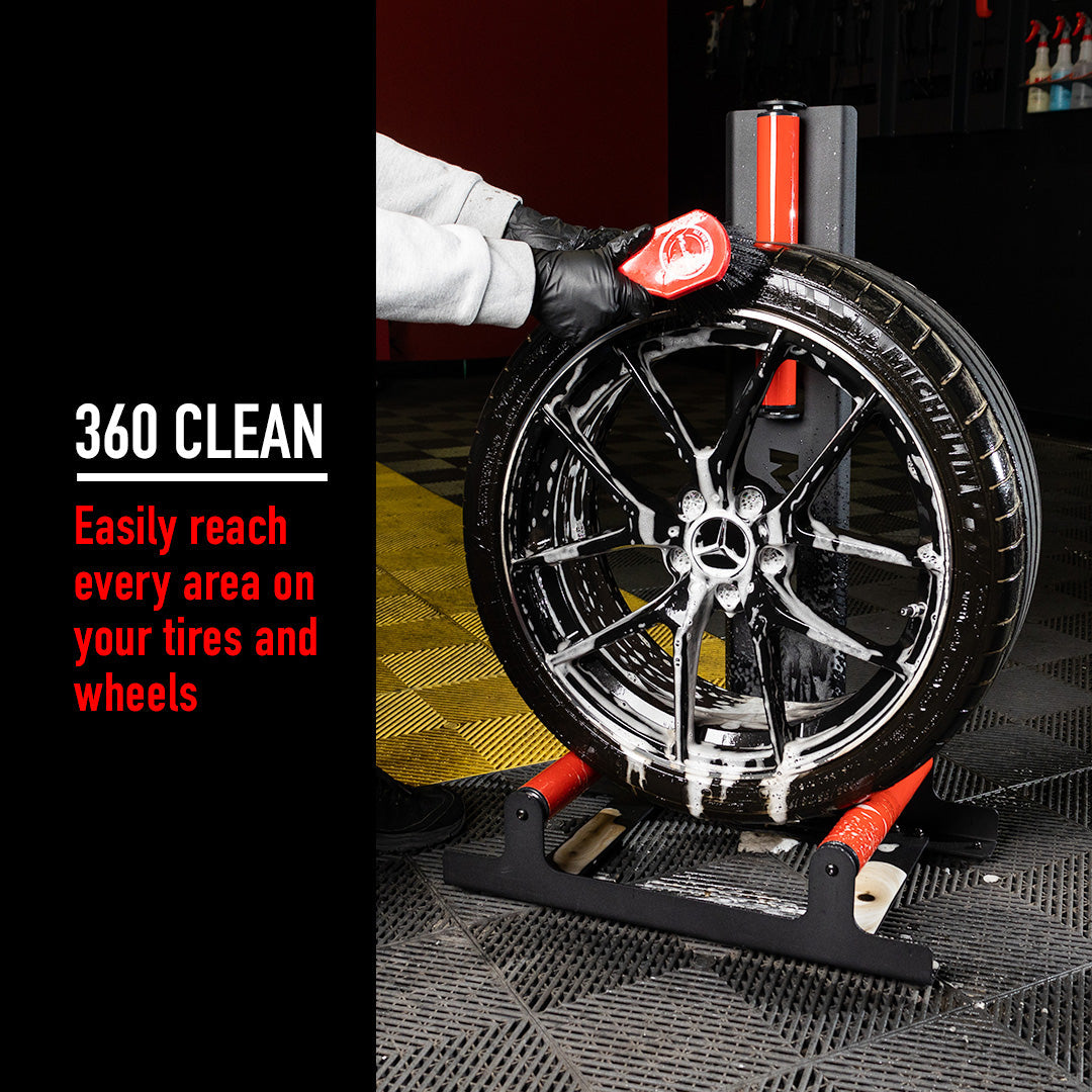 Wheel Stand Tire Roller Easy Wheel Cleaning, Coating, and Polishing The Wheel Stand Tire Roller is a system designed to make cleaning, polishing, and
