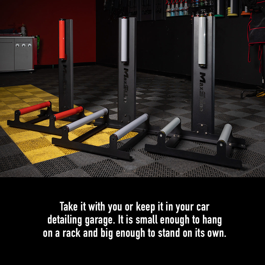 Wheel Stand Tire Roller Easy Wheel Cleaning, Coating, and Polishing The Wheel Stand Tire Roller is a system designed to make cleaning, polishing, and