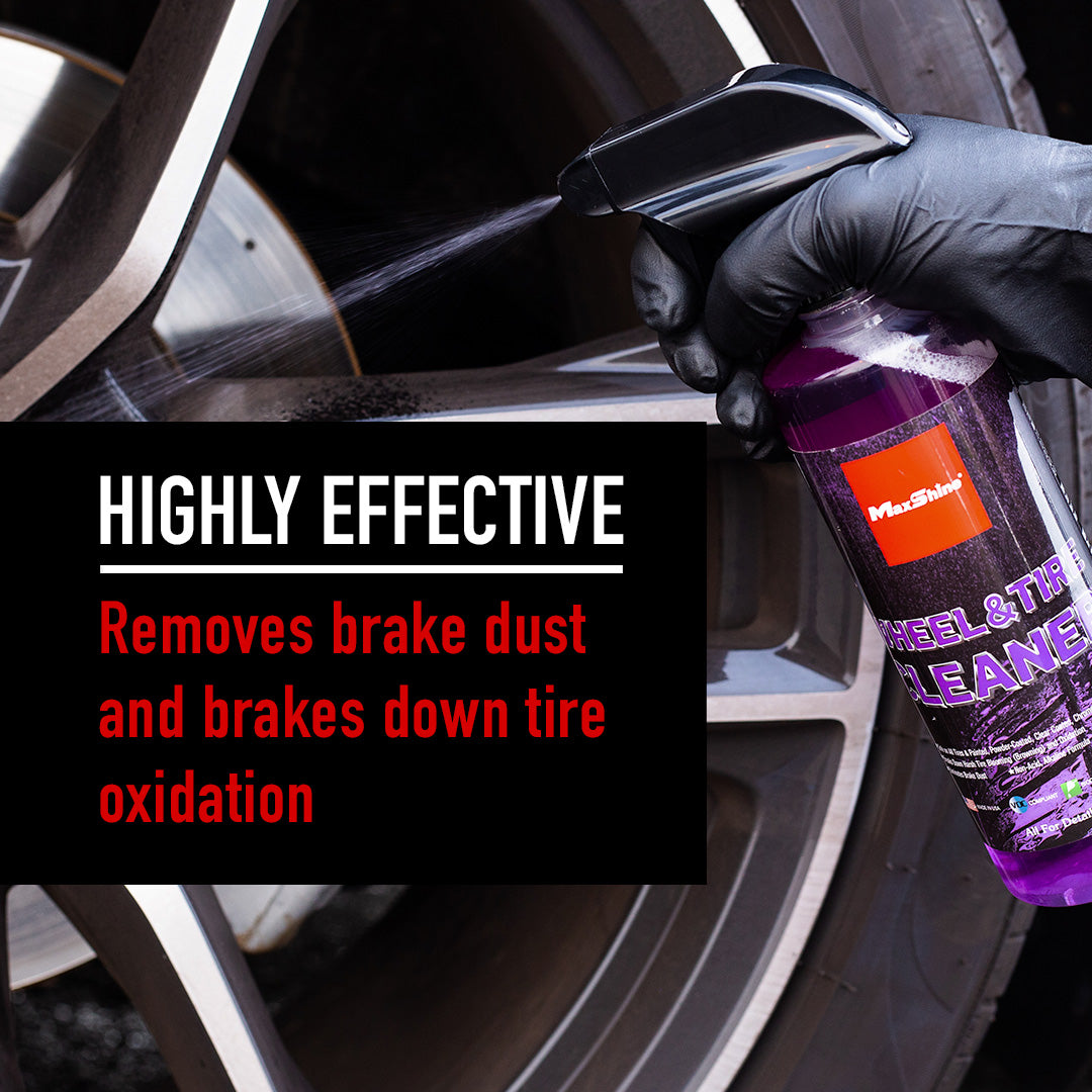 Wheel and Tire Cleaner Effortlessly Restore Your Wheels' Shine Wheel and Tire Cleaner is your one-stop shop for sparkling wheels and tires. It's a powerful yet