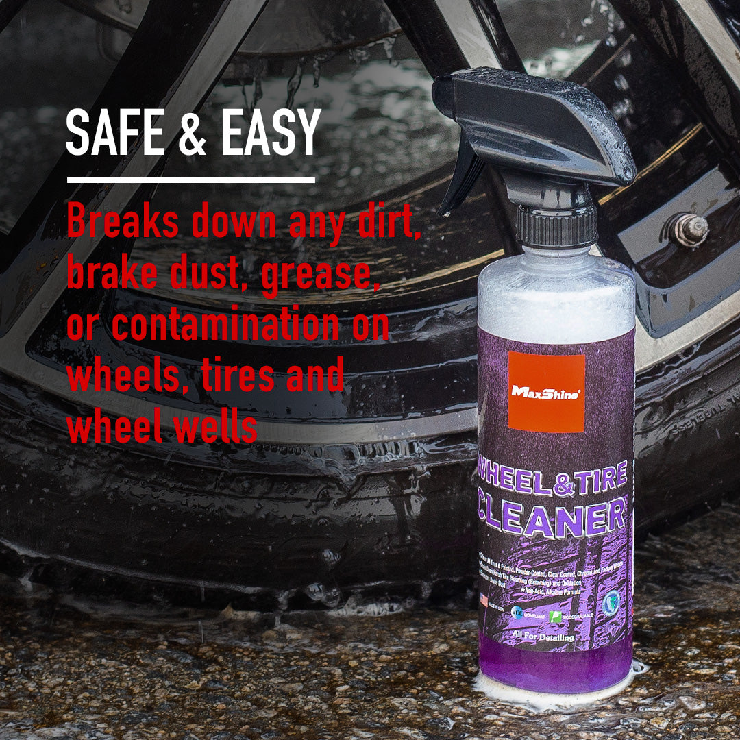 Wheel and Tire Cleaner Effortlessly Restore Your Wheels' Shine Wheel and Tire Cleaner is your one-stop shop for sparkling wheels and tires. It's a powerful yet