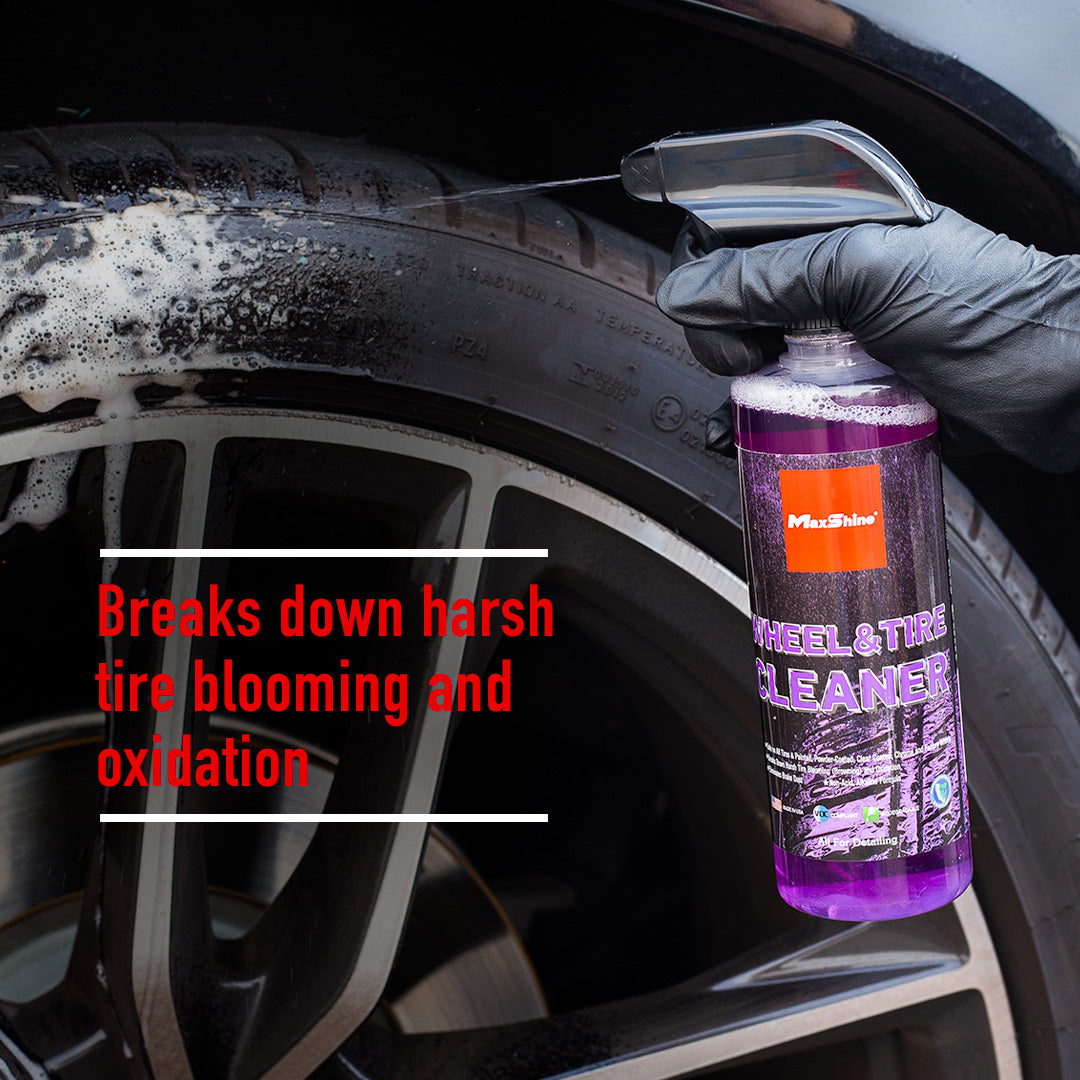 Maxshine Wheel and Tire Kit in use - professional detailing application