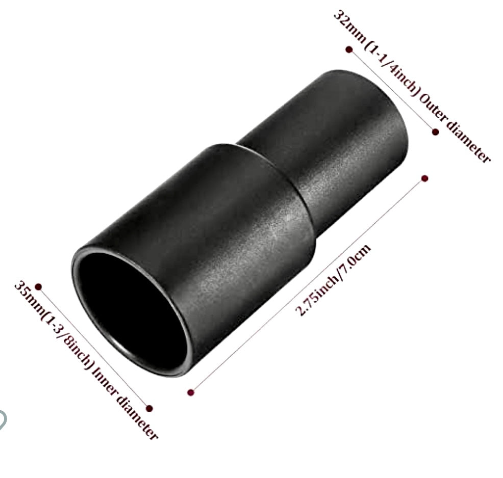 Adapter (A) for Shark, Hoover, Miele, Black & Decker, Karcher, Bissell. 1-3/8" (35 mm) hose end