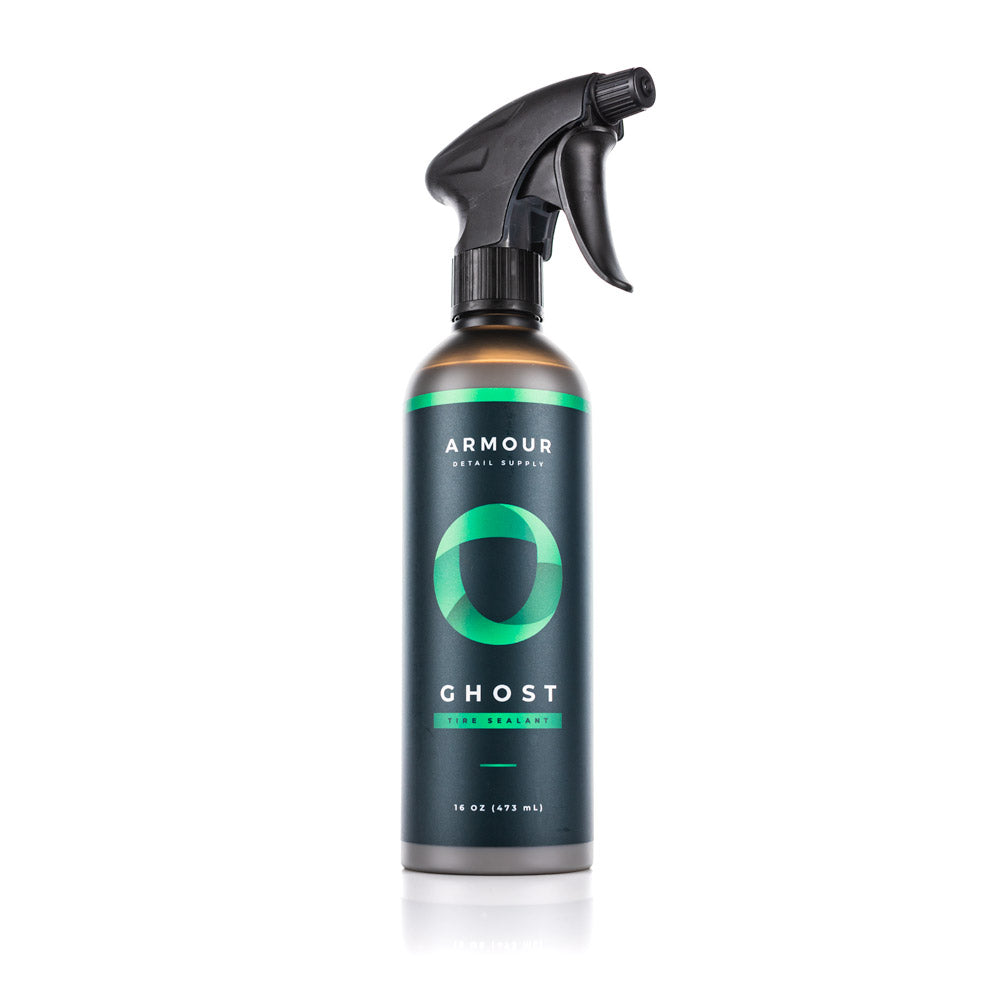 Armour Detail Supply GHOST Tire Sealant 16 oz spray bottle, front label.