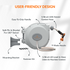 The auto-rewind system, hose locker and 9-mode hose nozzle makes the hose reel more convenient to use.