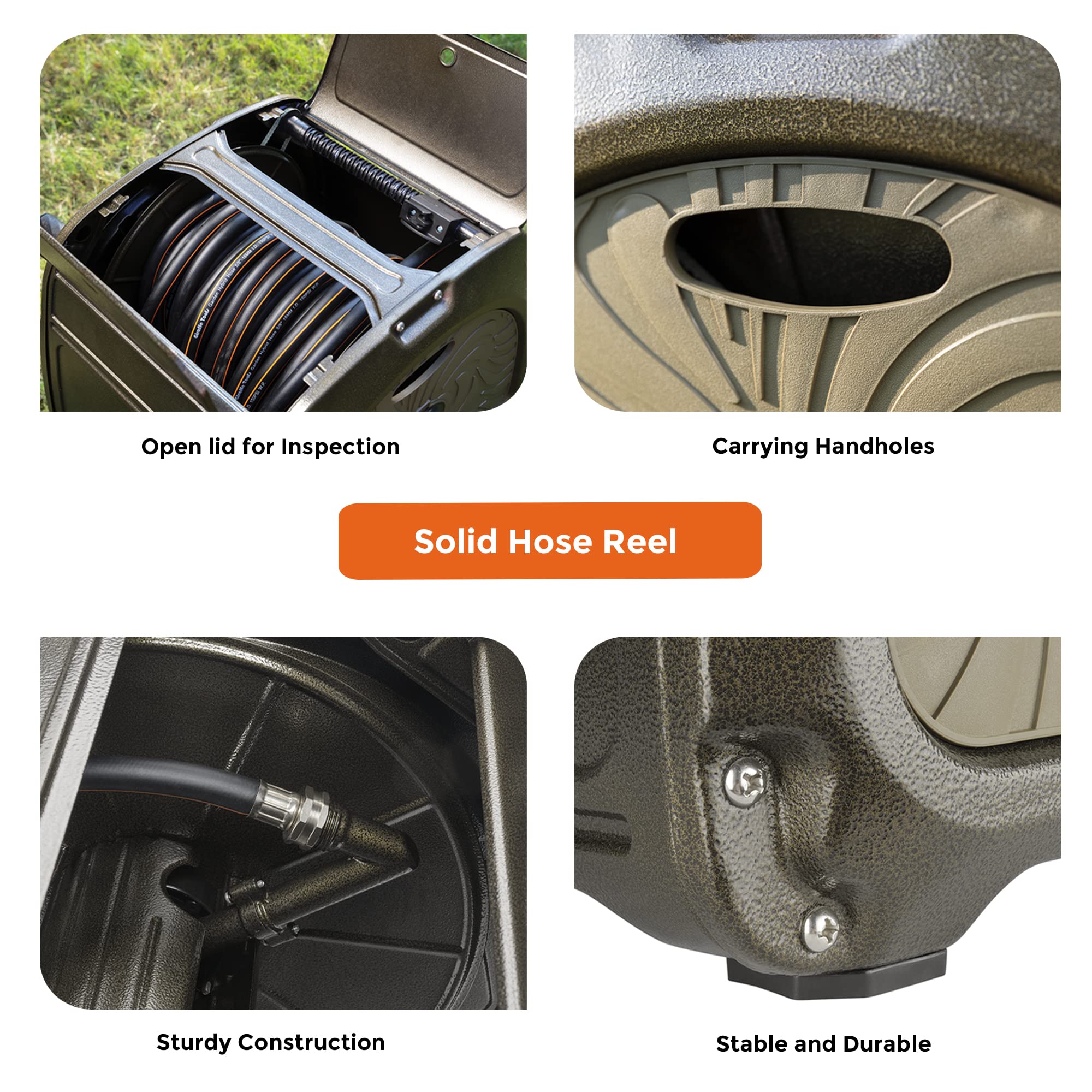 The sturdy housing, automatic hose guide system, and the easily assembled crank handle combined make this metal hose storage reel, better than traditional