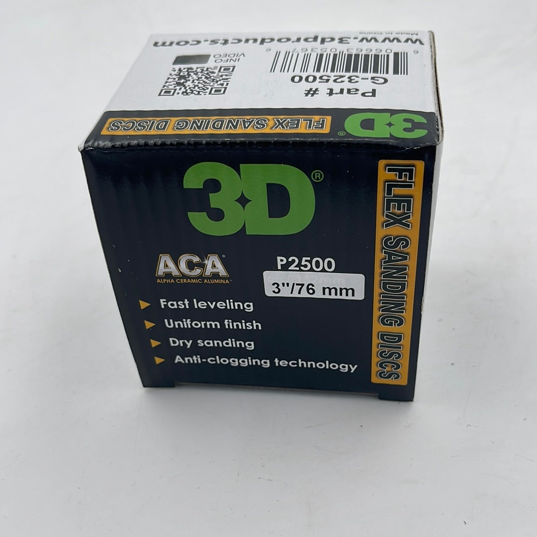 3D ACA Flex P2500 Sanding Discs 3-inch 50-Pack - front product view