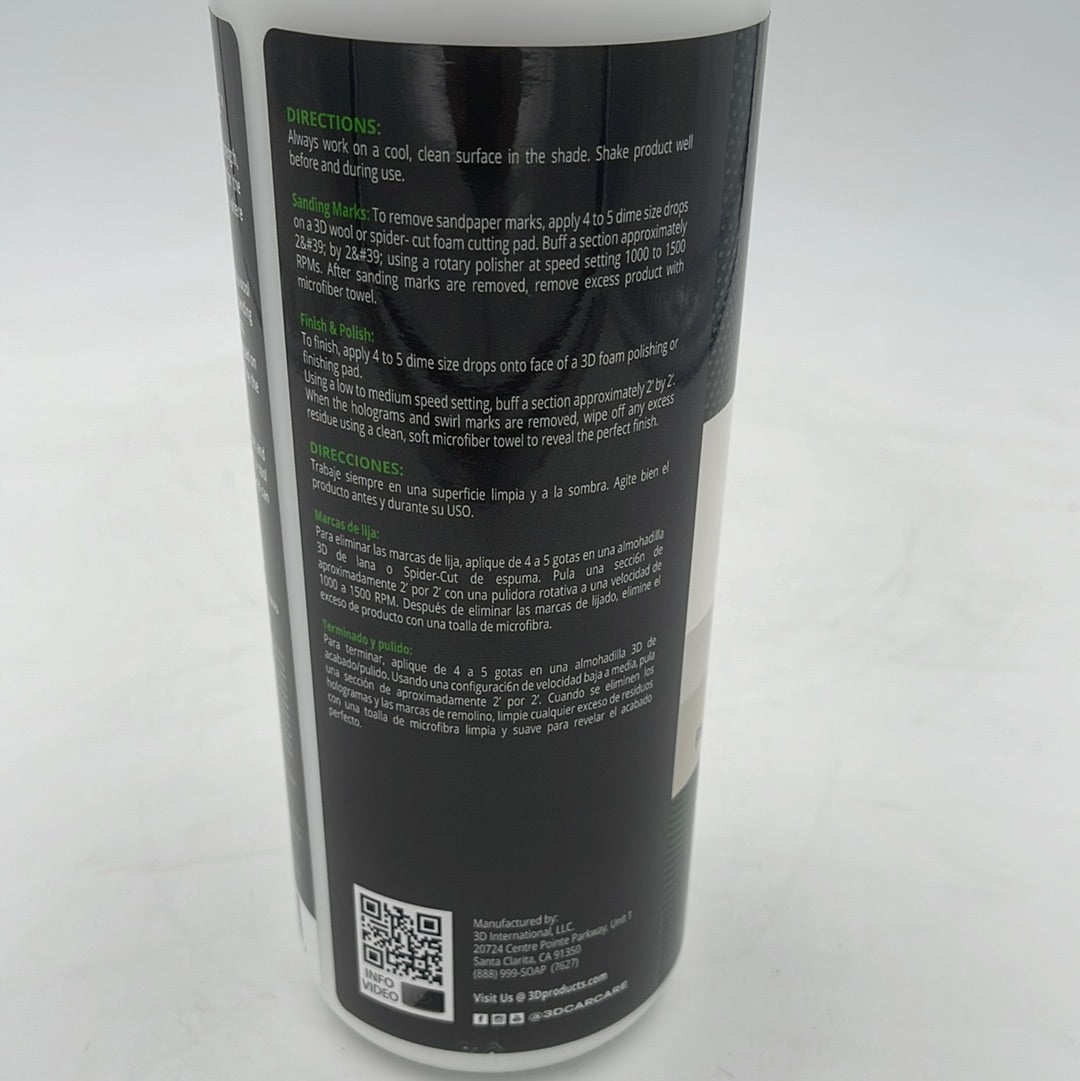 3D I-CUT Industrial Compound 32 oz - back label and directions