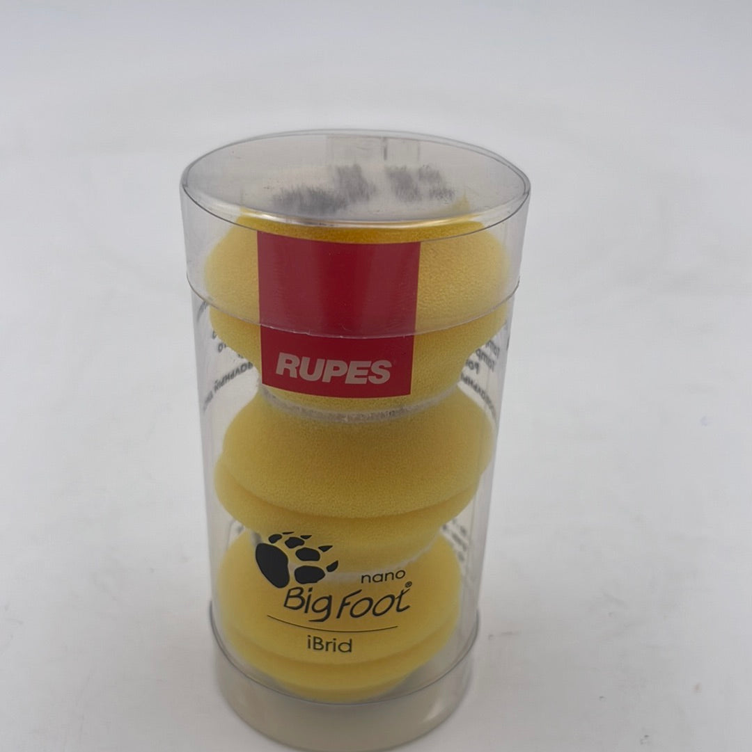 RUPES. Fine random orbital foam pads (Yellow) 34/40mm, 6 pcs for RUPES paint correction and detailing workflows