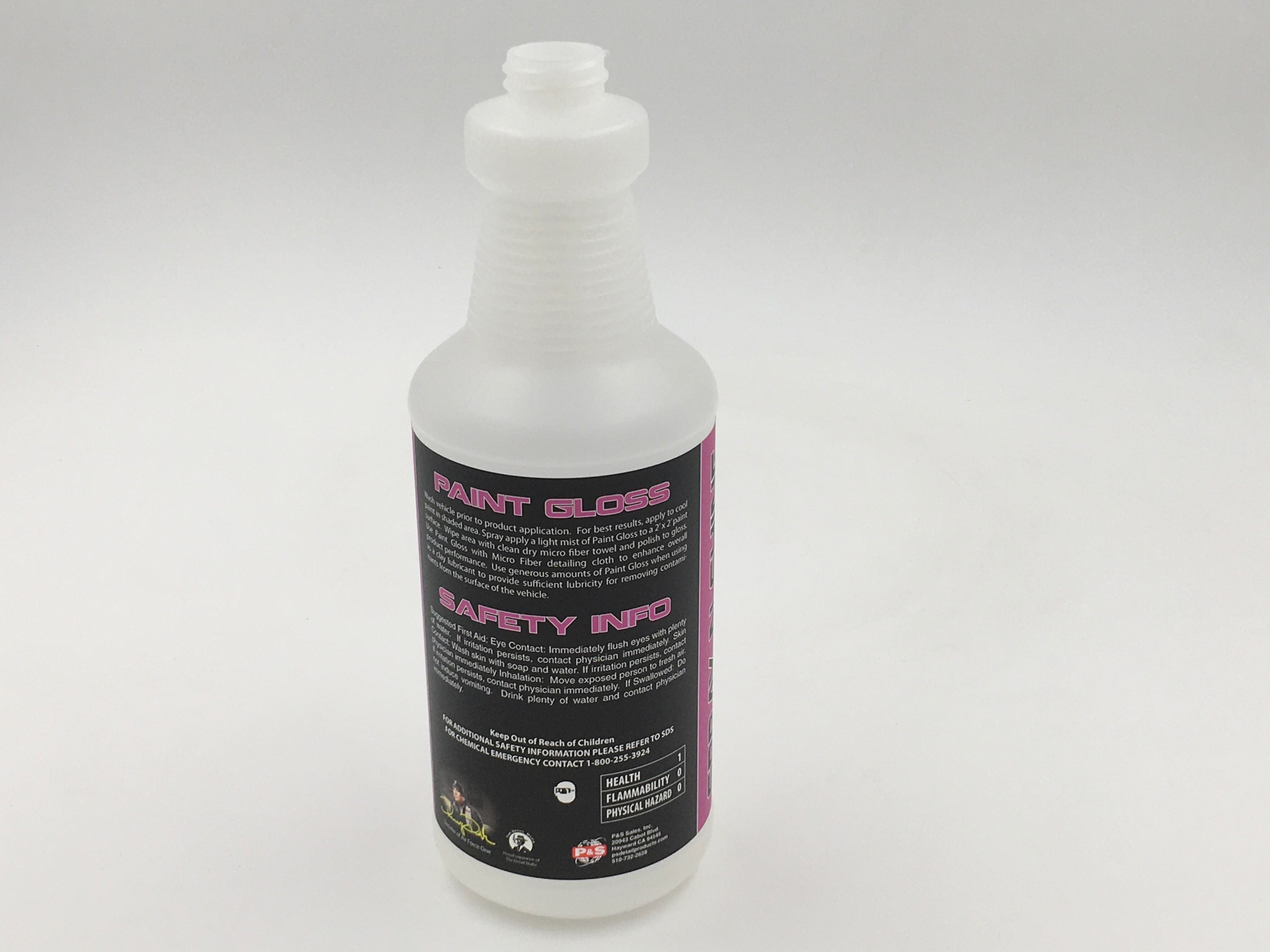 P&S Paint Gloss empty 32 oz labeled safety bottle - additional view