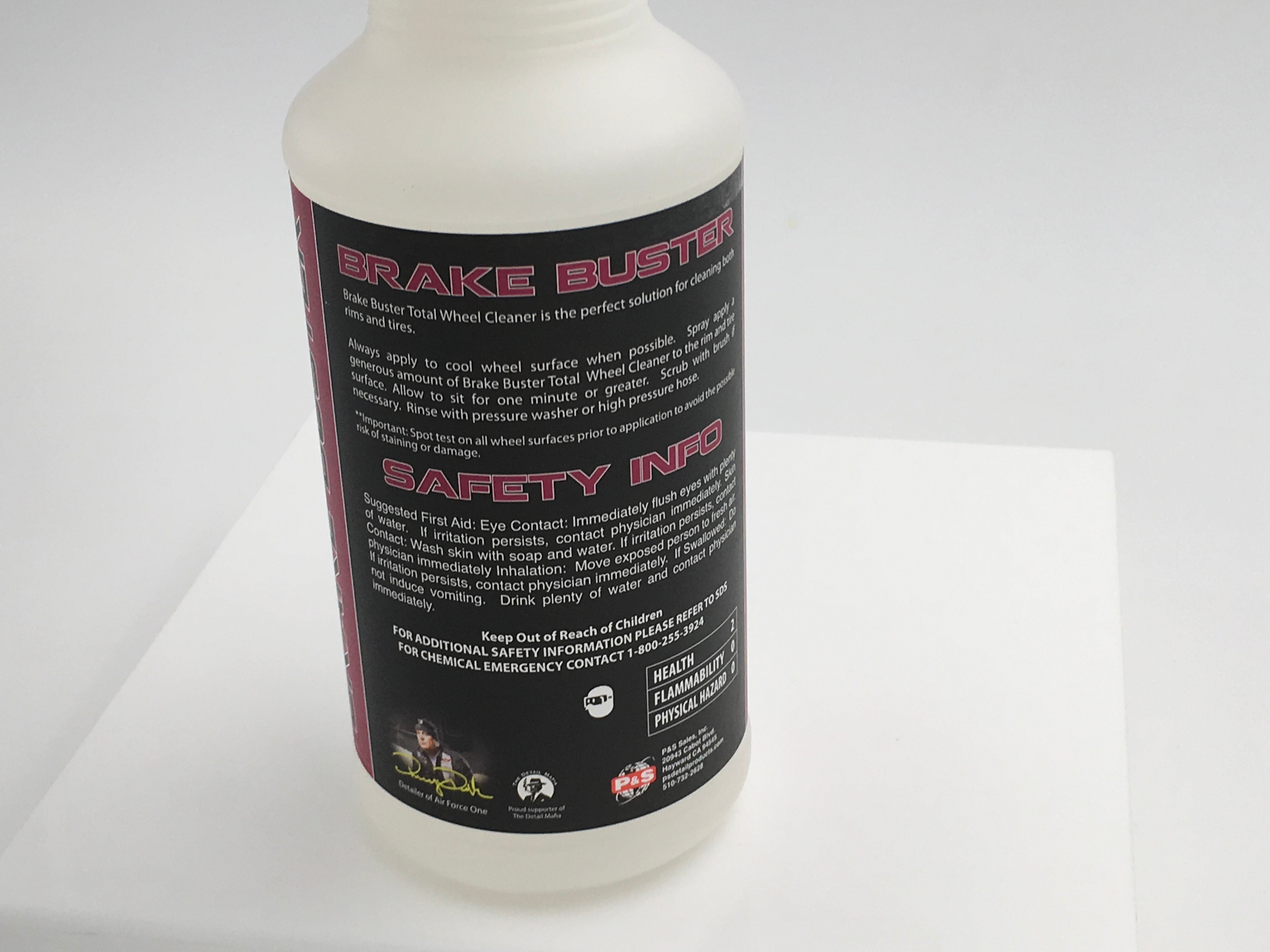 P&S Brake Buster empty 32 oz labeled safety bottle - additional view