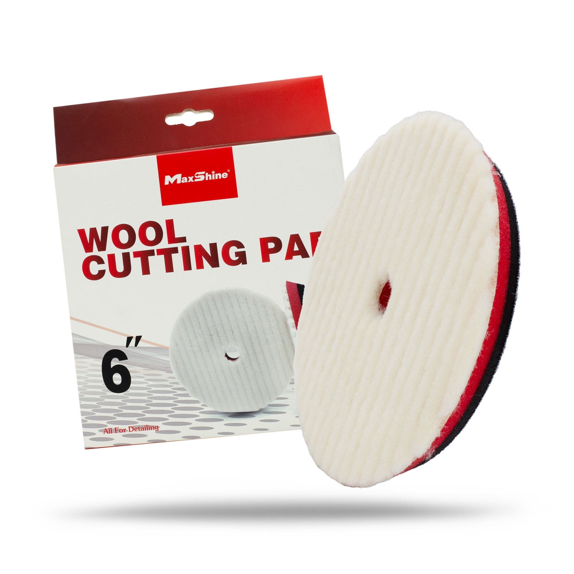 Maxshine Wool Cutting Pads Rubber Backed - 3in, 5in, 6in - professional auto detailing tool accessory