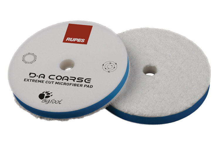 Rupes RUPES D-A COARSE MICROFIBER EXTREME CUT PAD in use - professional detailing application