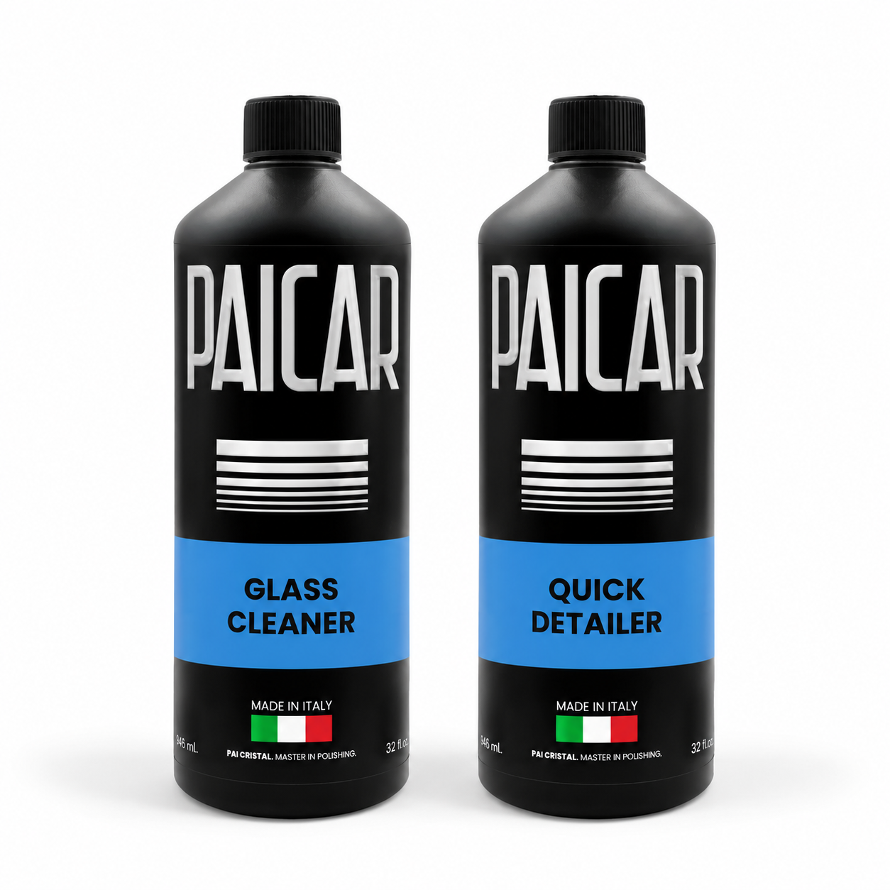 PAICAR Glass & Finishing Bundle with Glass Cleaner and Quick Detailer on a white background.