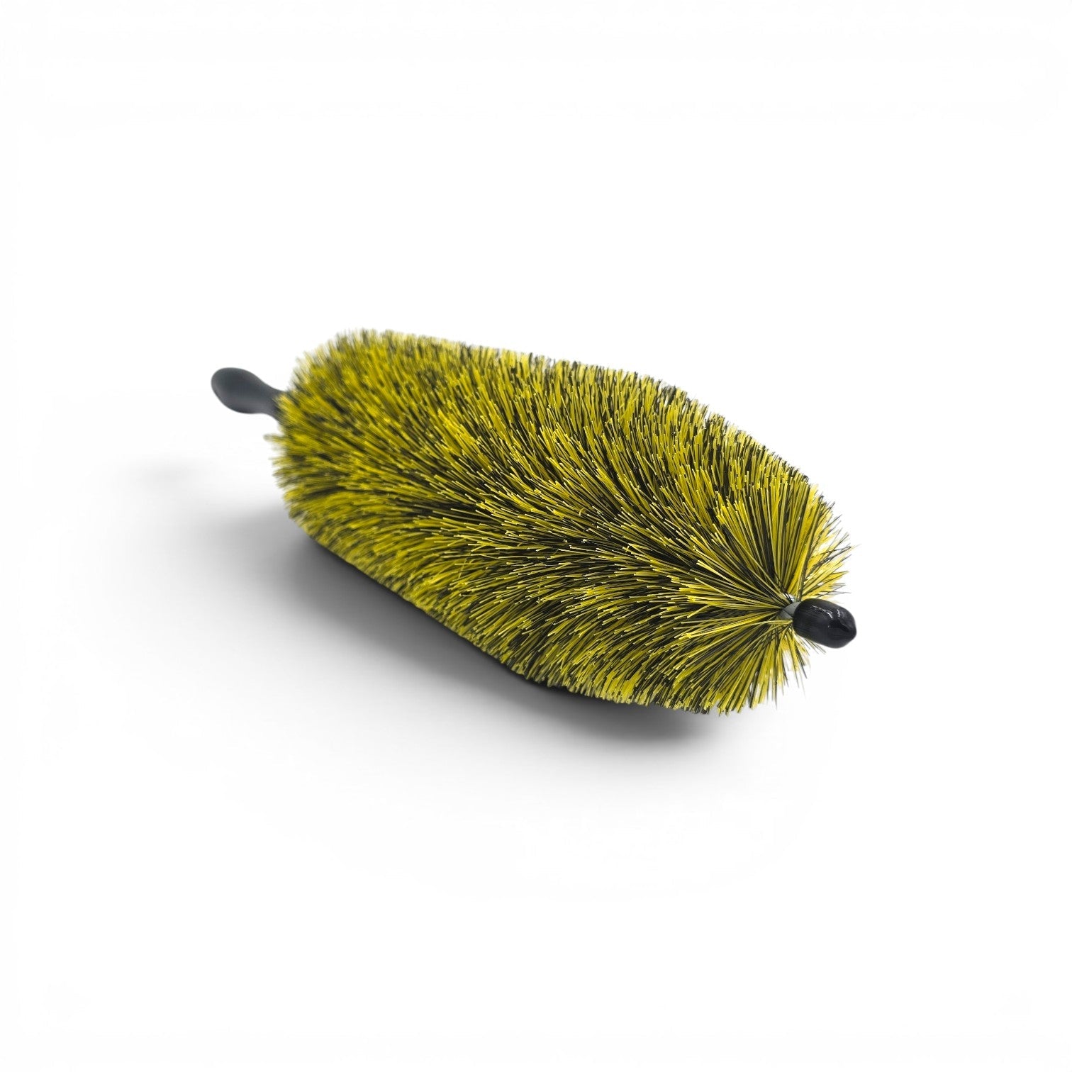That Detail Shop yellow and black barrel brush for cleaning wheels and tires.