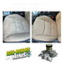 That Detail Shop Bio-Bomb Minis dissolvable cleaning and deodorizing tablets before and after car seat cleaning.