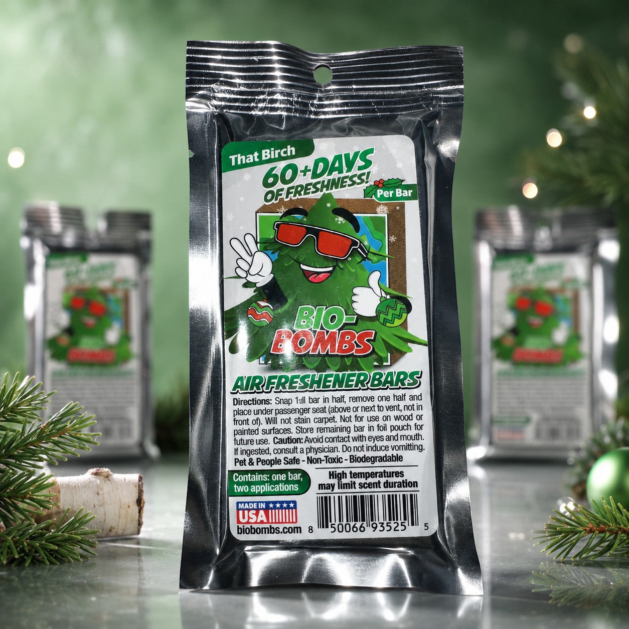 That Detail Shop Bio-Bombs Air Freshener Bars in That Birch scent, offering 60+ days of freshness.