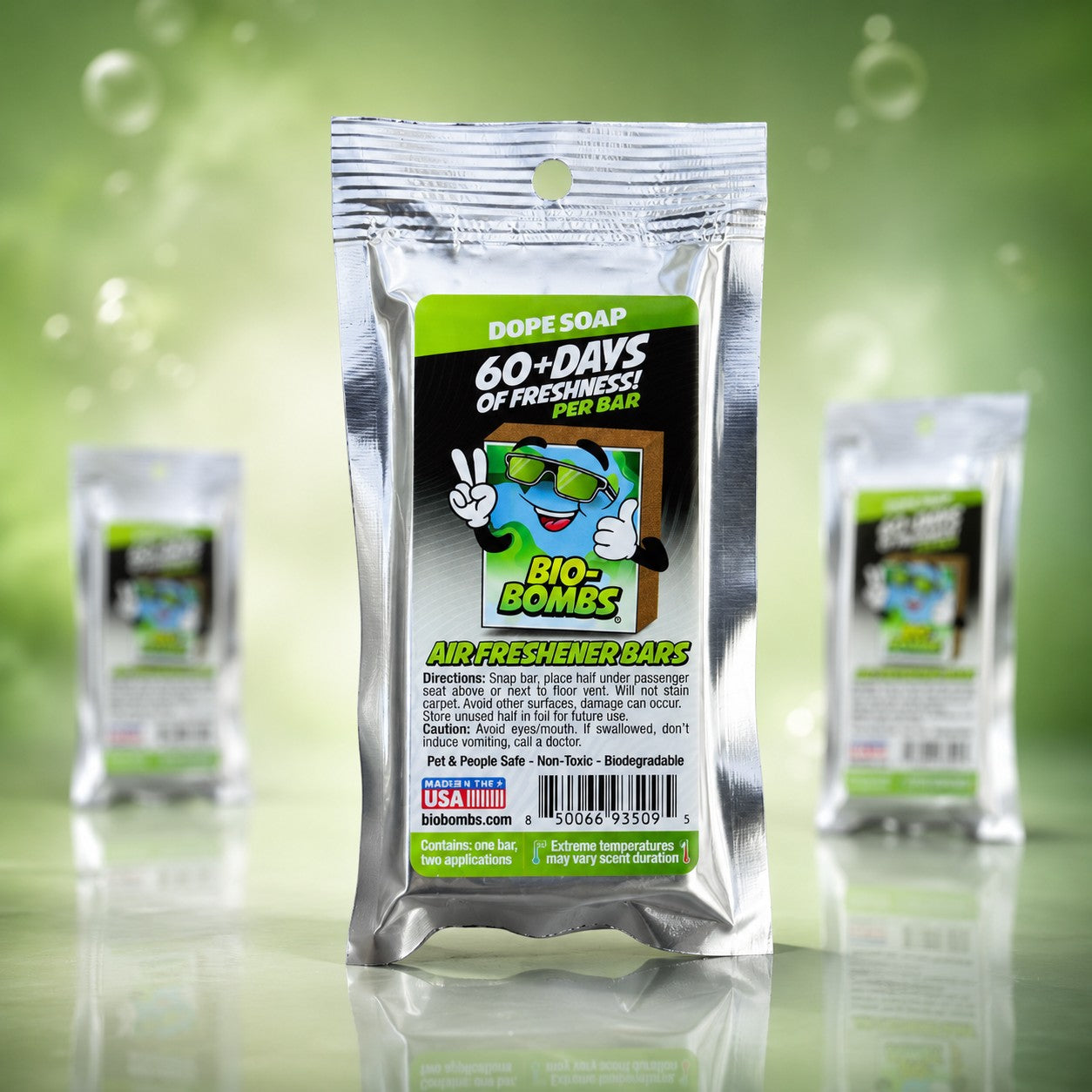 That Detail Shop Bio-Bombs Air Freshener Bars in Dope Soap scent, 60+ days of freshness per bar.