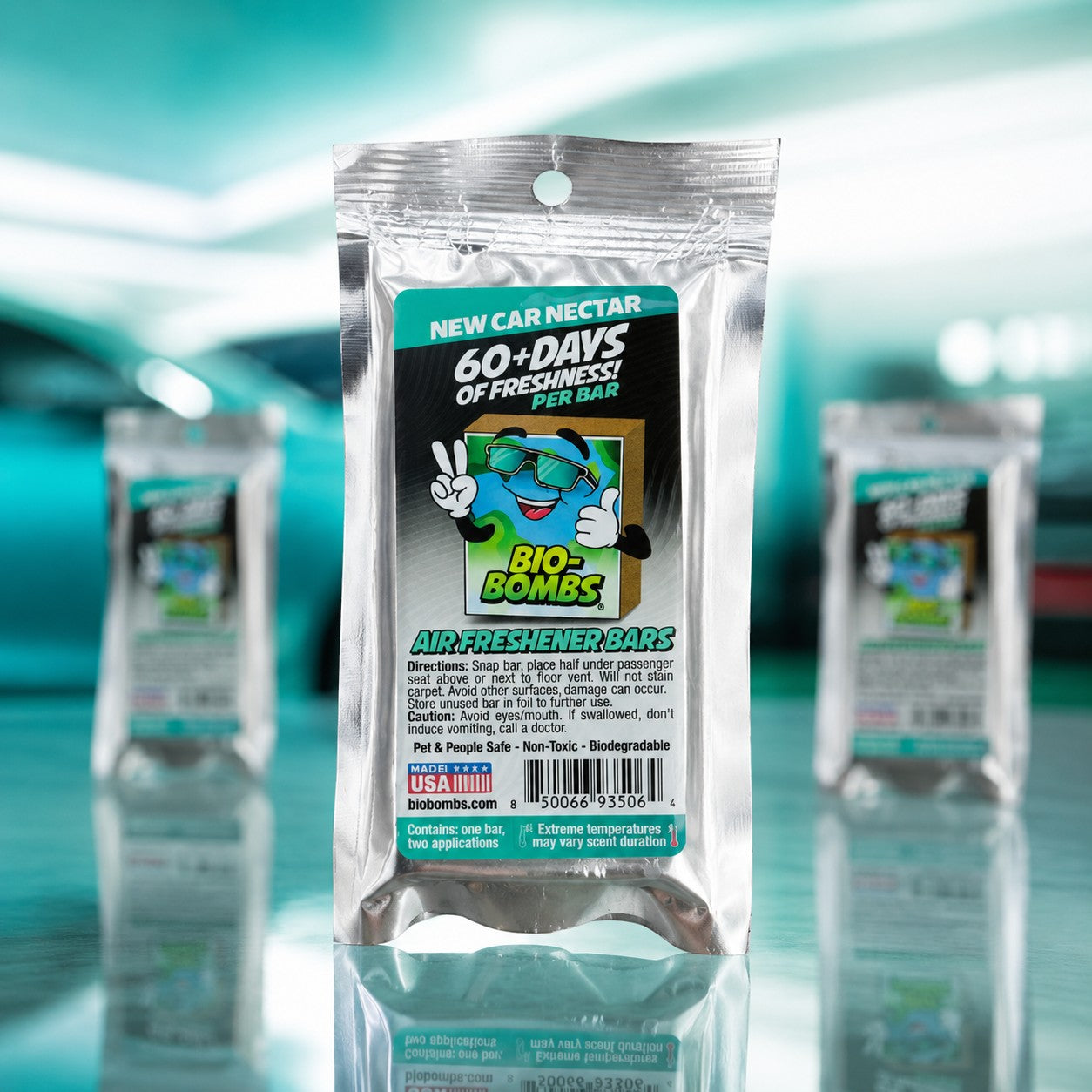 That Detail Shop Bio-Bombs Air Freshener Bars in New Car Nectar scent, 60+ days of freshness per bar.