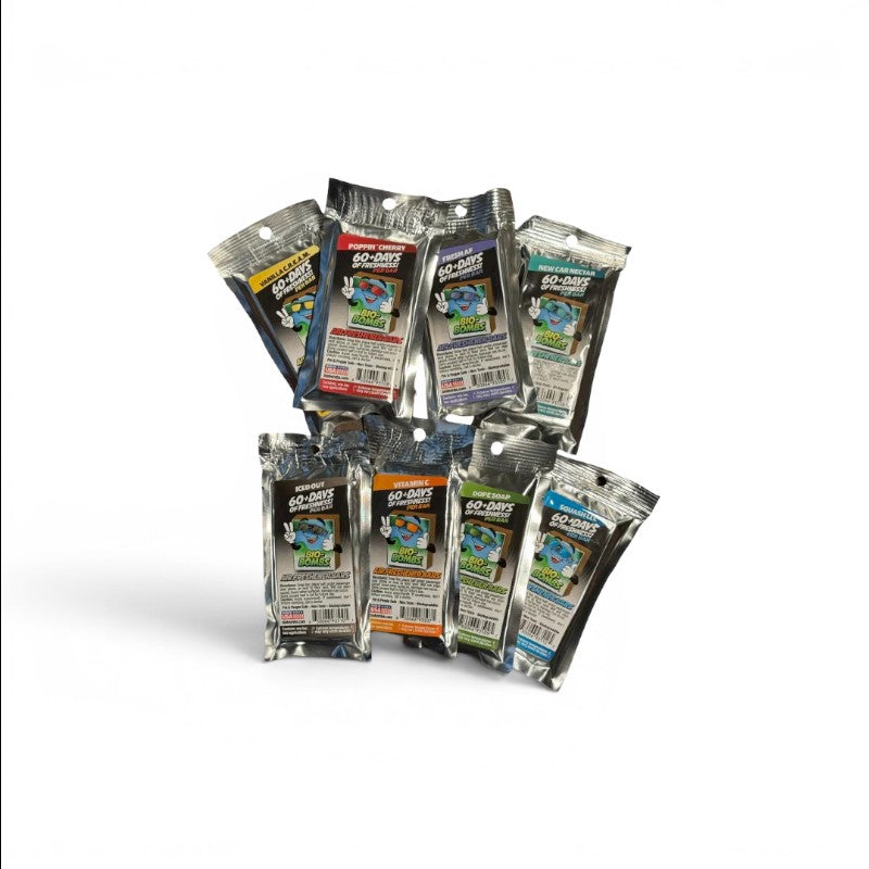That Detail Shop Bio-Bombs Air Freshener Bars variety pack with 8 different scents including Vanilla Cream, Poppin Cherry, Fresh AF, New Car Nectar, Iced Out, Vitamin C, Dope Soap, and Squash It.