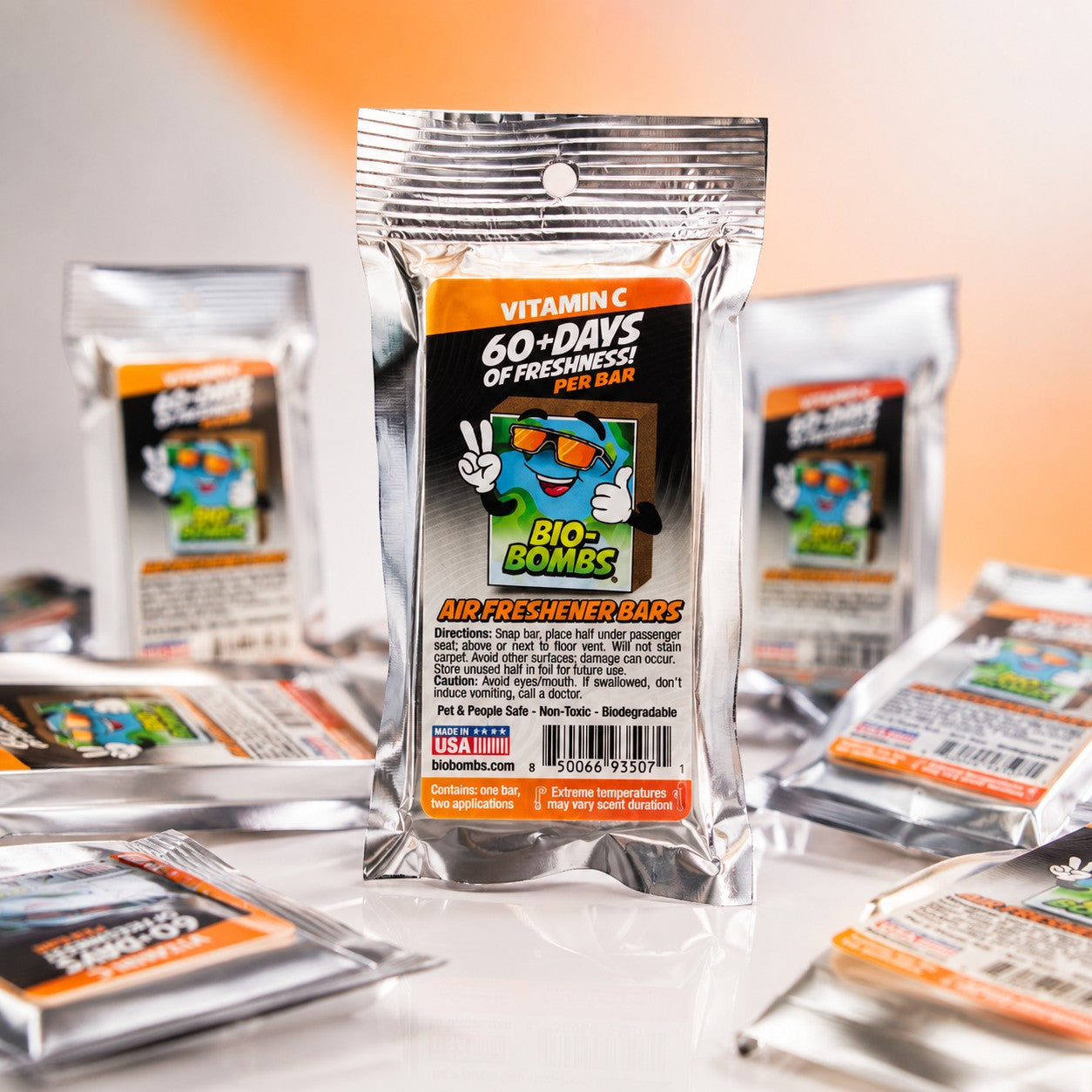 That Detail Shop Bio-Bombs Vitamin C air freshener bars offer 60+ days of freshness in a biodegradable formula.