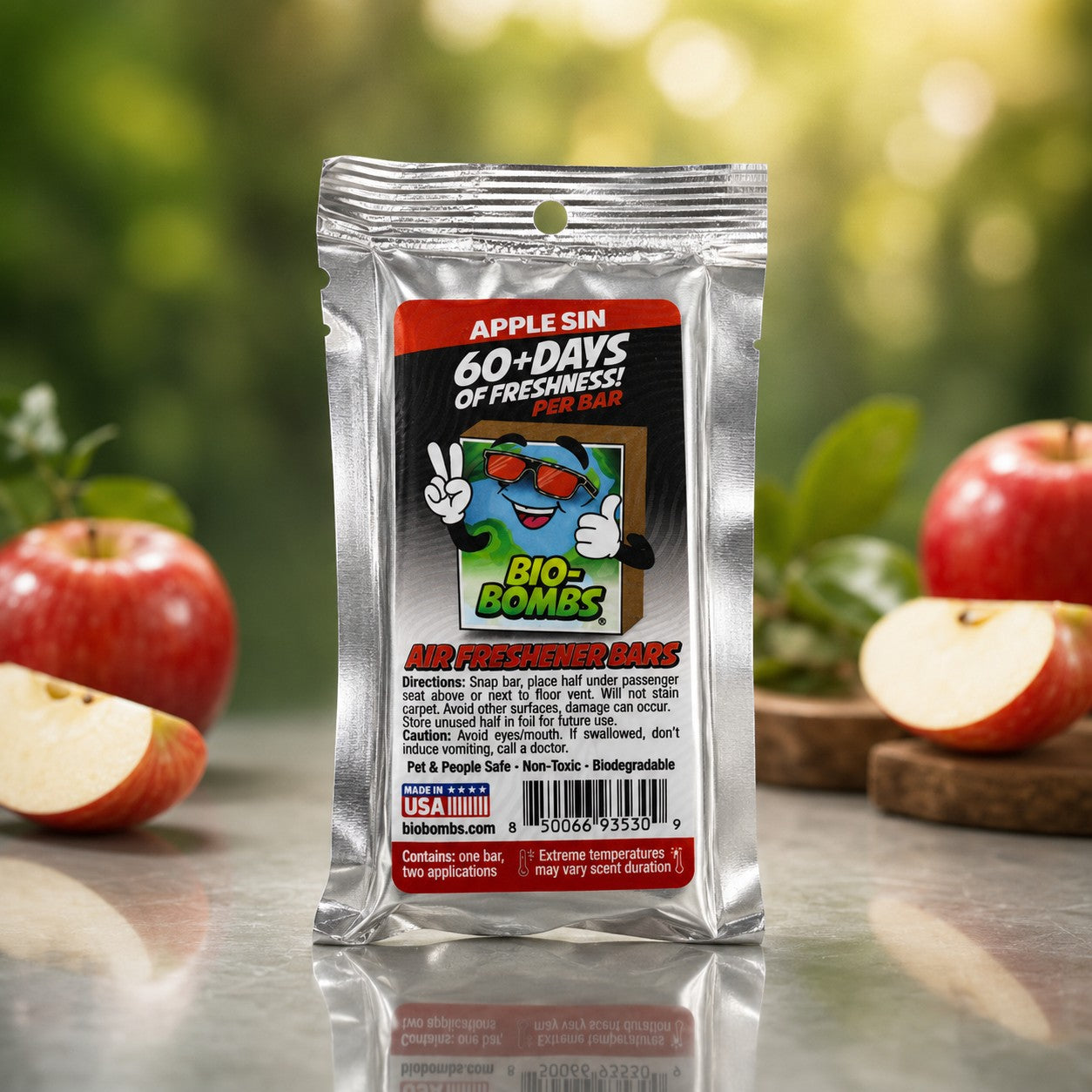 That Detail Shop Bio-Bombs Air Freshener Bars in Apple Sin scent, providing 60+ days of freshness per bar.