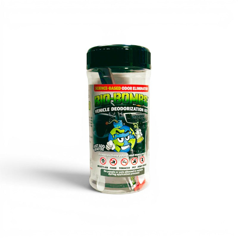 That Detail Shop Bio-Bombs Vehicle Deodorization Kit, a science-based odor eliminator for cars. Includes 2 bombs.
