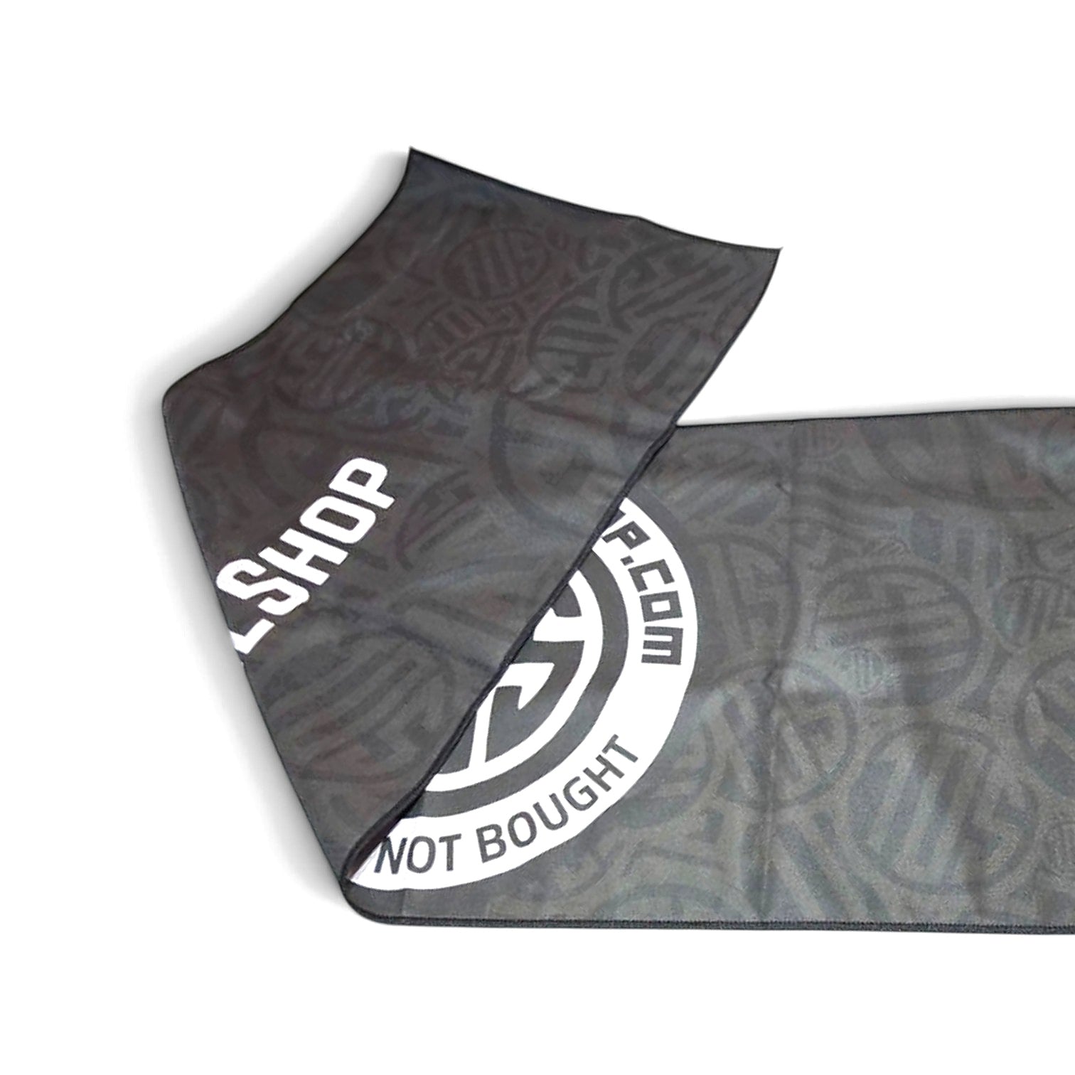 That Detail Shop black heavyweight cooling towel with branded logo, designed for evaporative heat relief while detailing