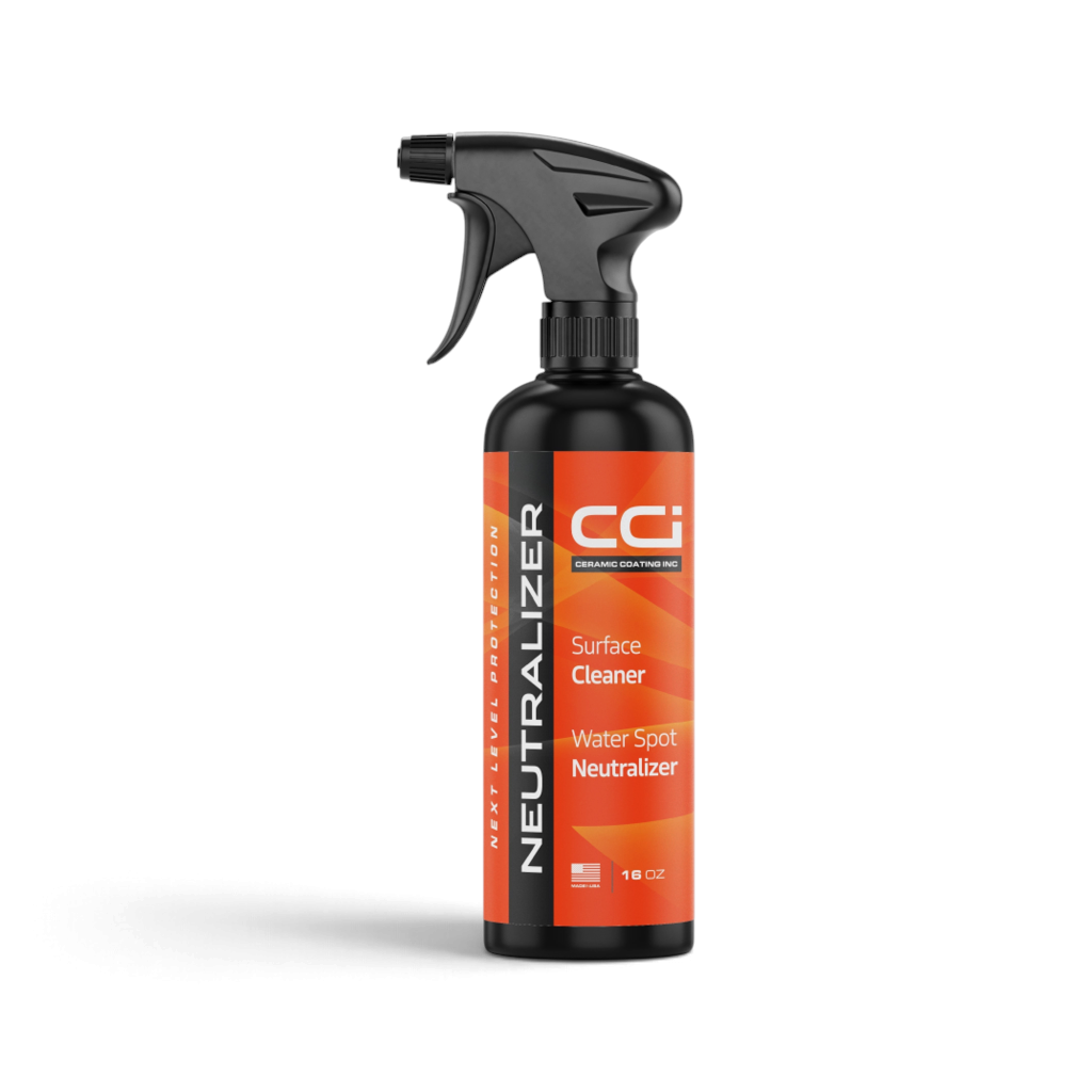 That Detail Shop CCI Neutralizer 16 oz spray bottle for neutralizing acidic water-spot remover residue on car surfaces