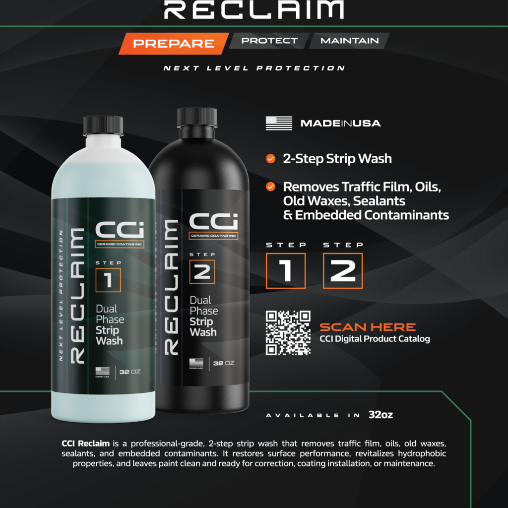 That Detail Shop CCI Reclaim two-step strip wash kit featuring two 32 oz bottles for professional car decontamination.