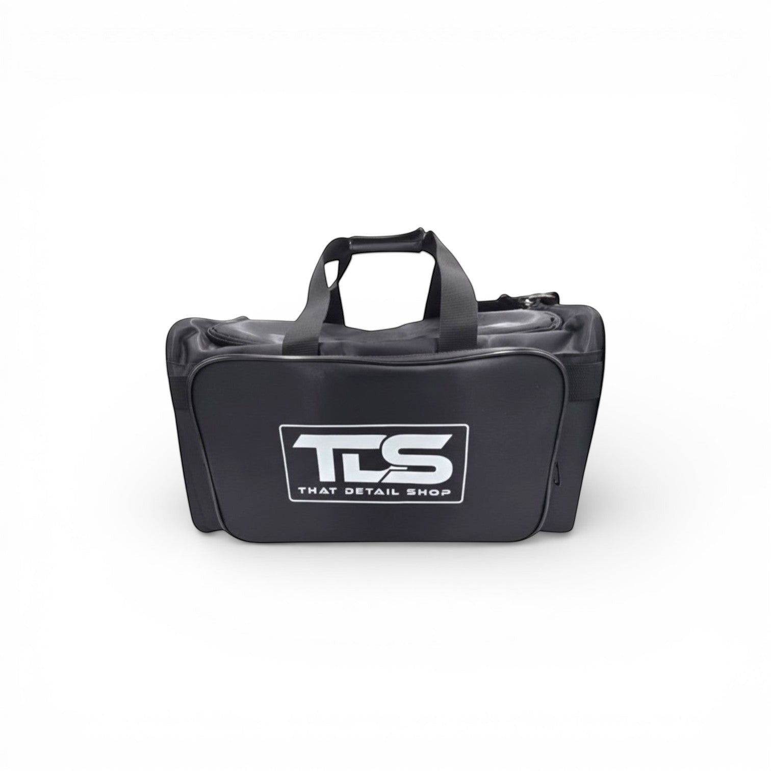 That Detail Shop black detailing bag with dual handles and logo, 40 x 28 cm, for tools and supplies.