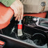 That Detail Shop detailing brush with soft bristles cleaning car interior console.