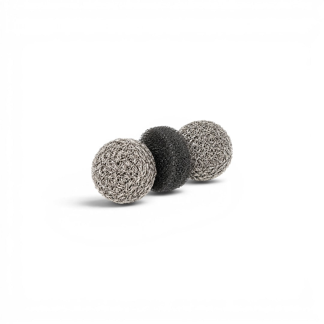 That Detail Shop foam cannon upgrade kit featuring two stainless steel mesh filters and one black foam filter element.