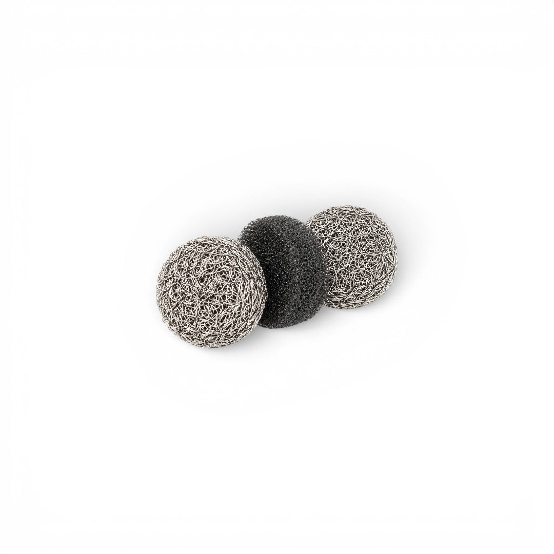 That Detail Shop foam cannon upgrade kit featuring two stainless steel mesh filters and one black foam filter element.