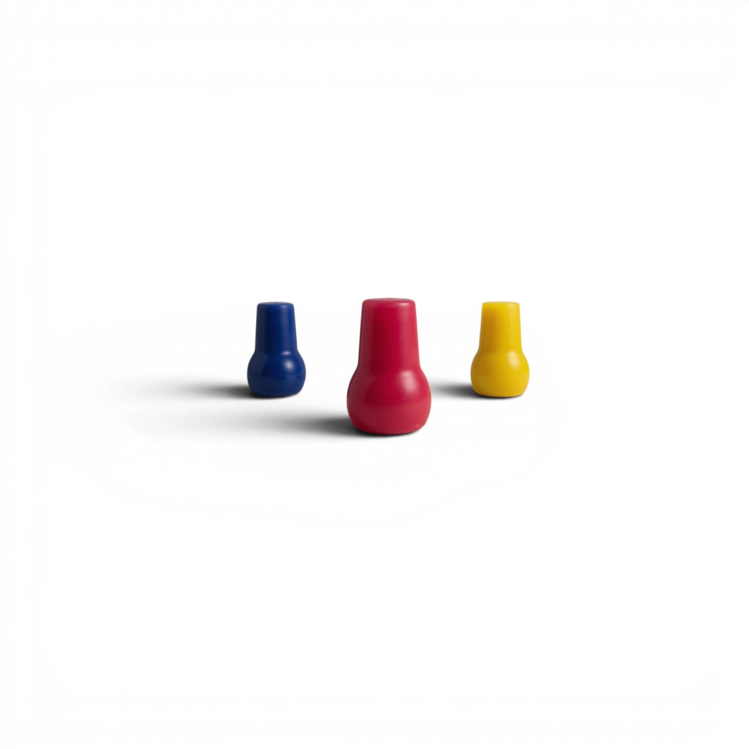 That Detail Shop set of three foam cannon metering tips in blue, red, and yellow.