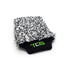 That Detail Shop high-pile microfiber wash mitt in black and white with a black elastic cuff embroidered with green TDS logo.