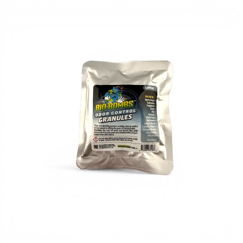 That Detail Shop Bio-Bombs Odor Control Granules sachet for vehicles and enclosed spaces.