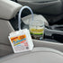 That Detail Shop Oxygenator Aerator device connected to a Bio-Bombs VDK jar in a car interior for odor treatment.