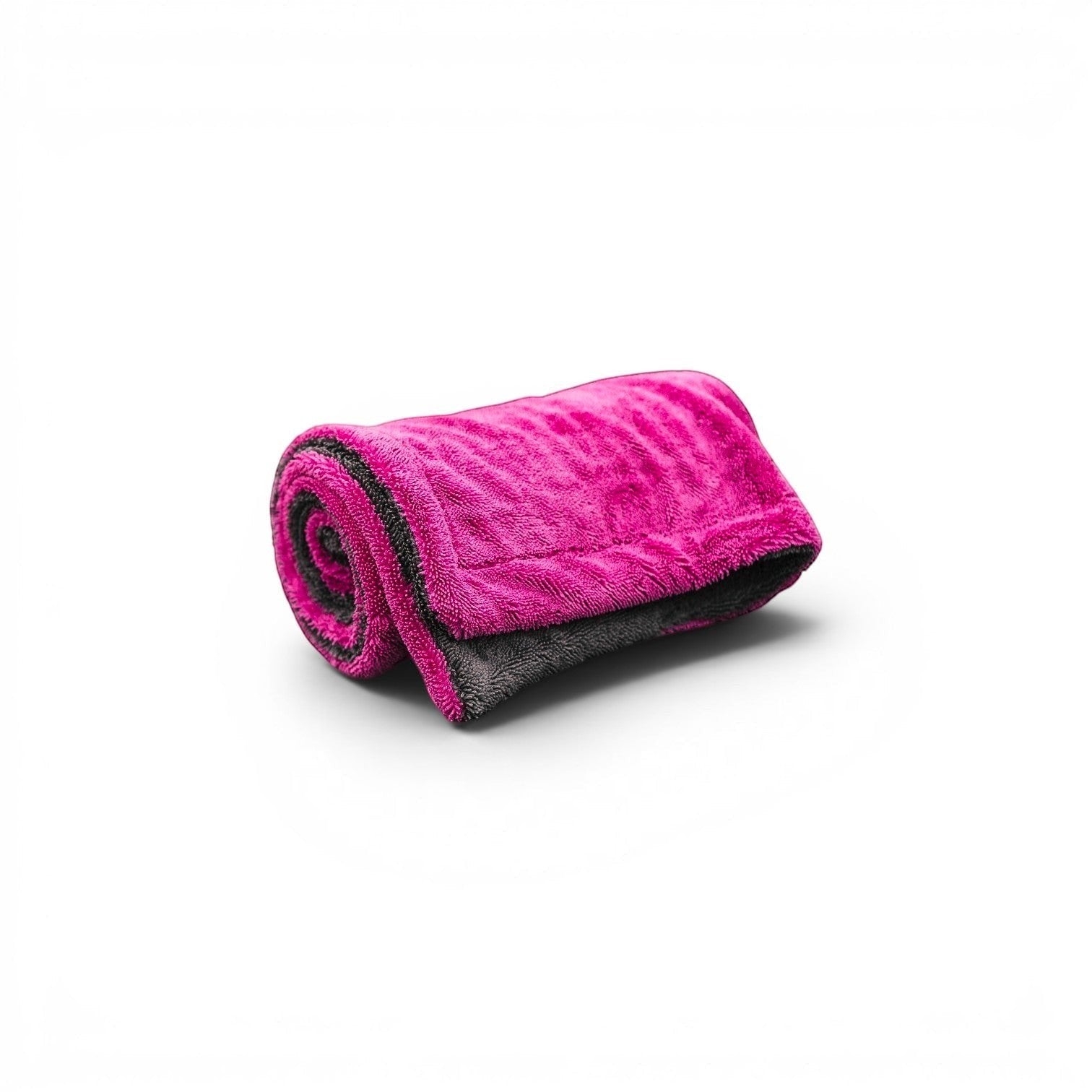 That Detail Shop pink and gray 1400 GSM twisted-loop microfiber drying towel, 20x30 inch, edgeless design