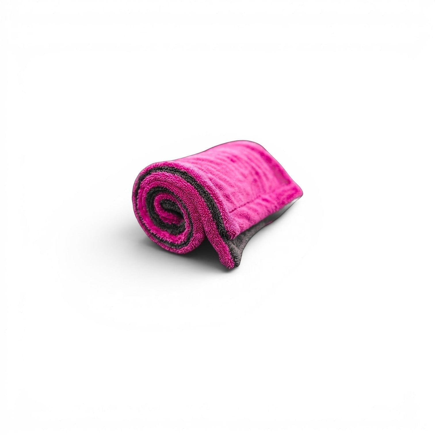 That Detail Shop pink and gray microfiber drying towel, 1400 GSM twisted-loop weave, 20x30 inch