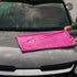 That Detail Shop pink and gray 1400 GSM microfiber car drying towel, 20x30 inch, edgeless design