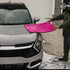 That Detail Shop pink microfiber car drying towel with gray accents, 1400 GSM, 20x30 inches.