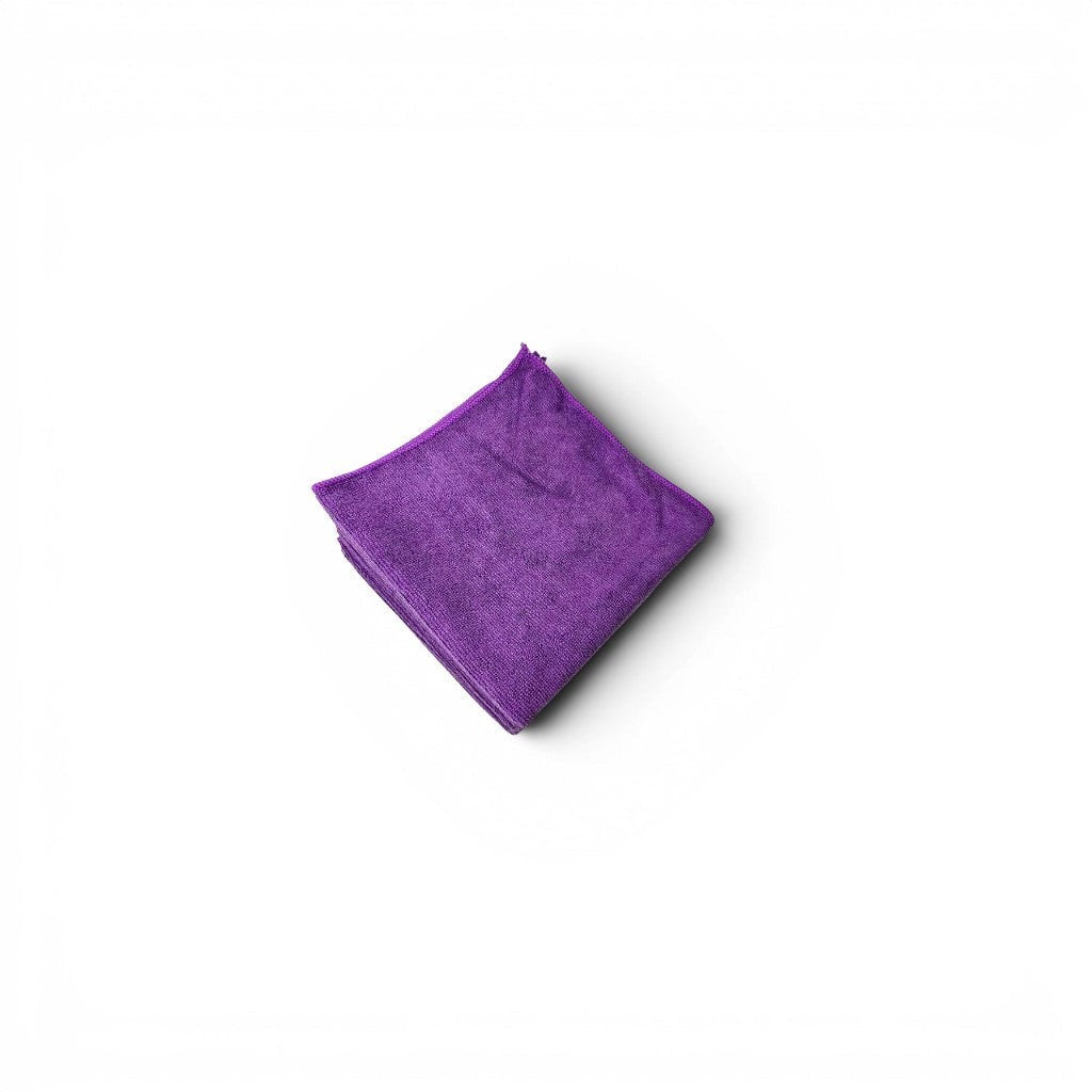 That Detail Shop purple microfiber utility towel, 260 GSM, 16x16 inches, for wheels, tires, and door jambs.
